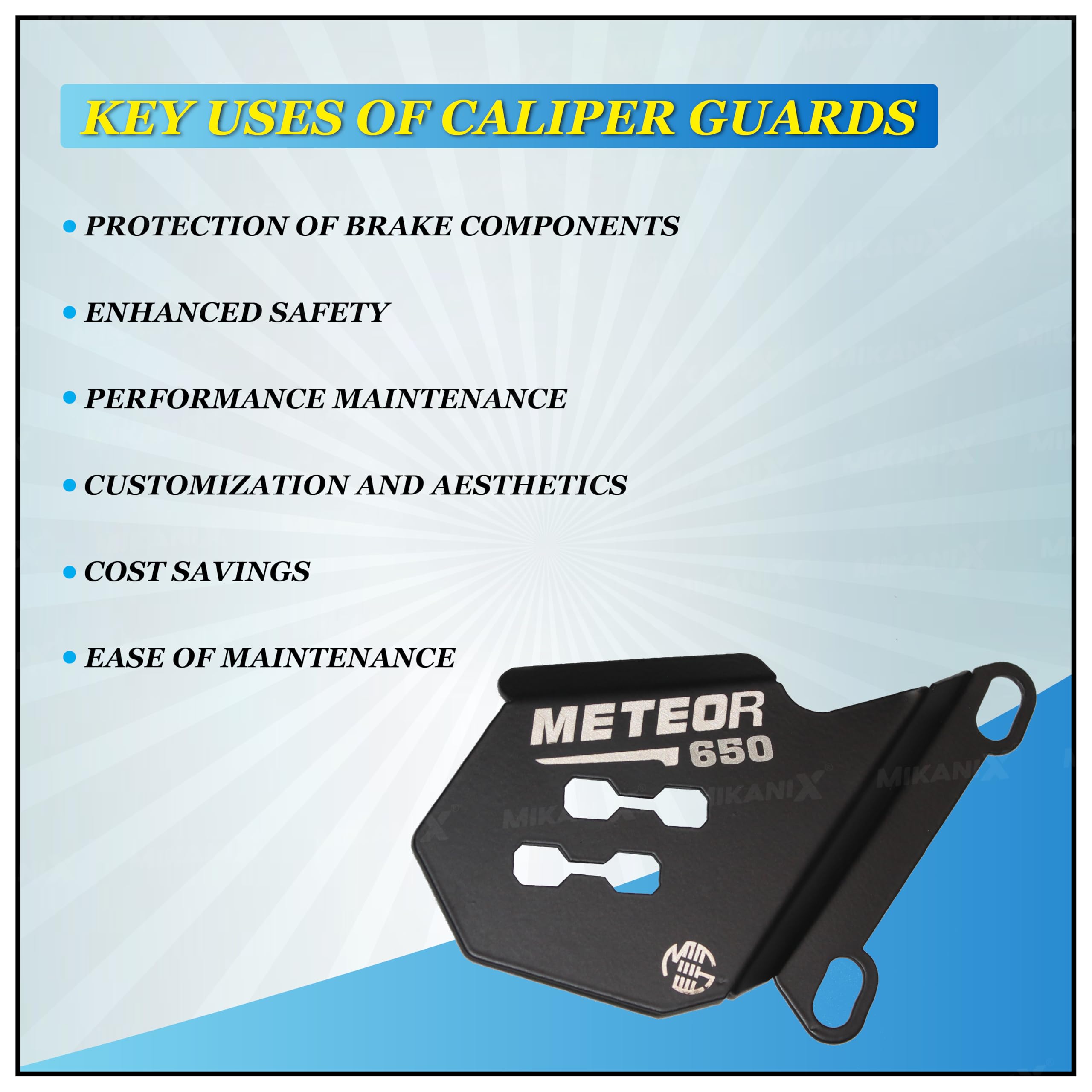 MIKANIX Bike Front Disc Brake Caliper Guard | Disc Protector for Royal Enfield Super Meteor 650