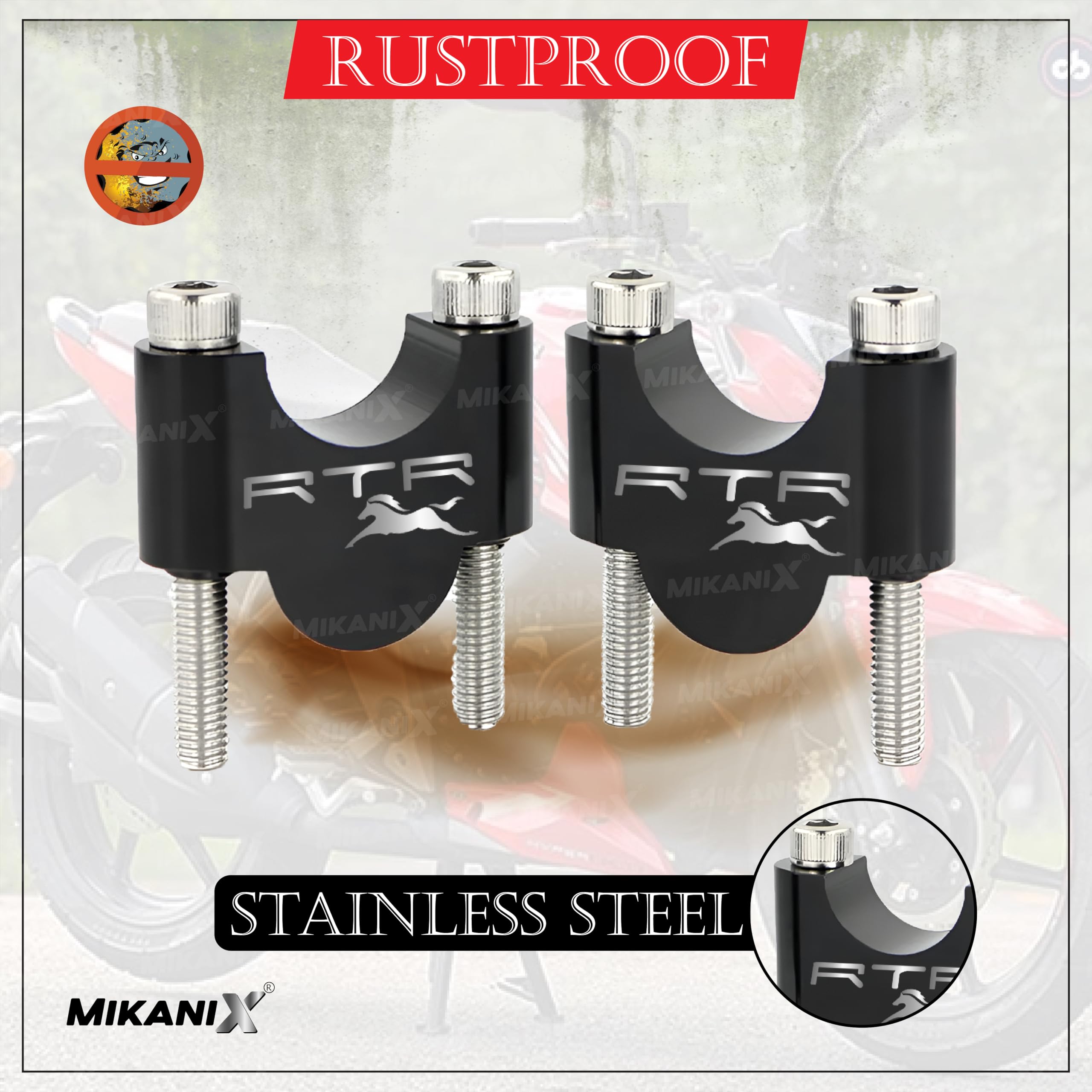 OBEROI'S TRADERS Bike Handlebar Riser | Handle Height Raiser Clamp Kit | Enhanced Comfort and Control | Compatible with Apache RTR 160 4V