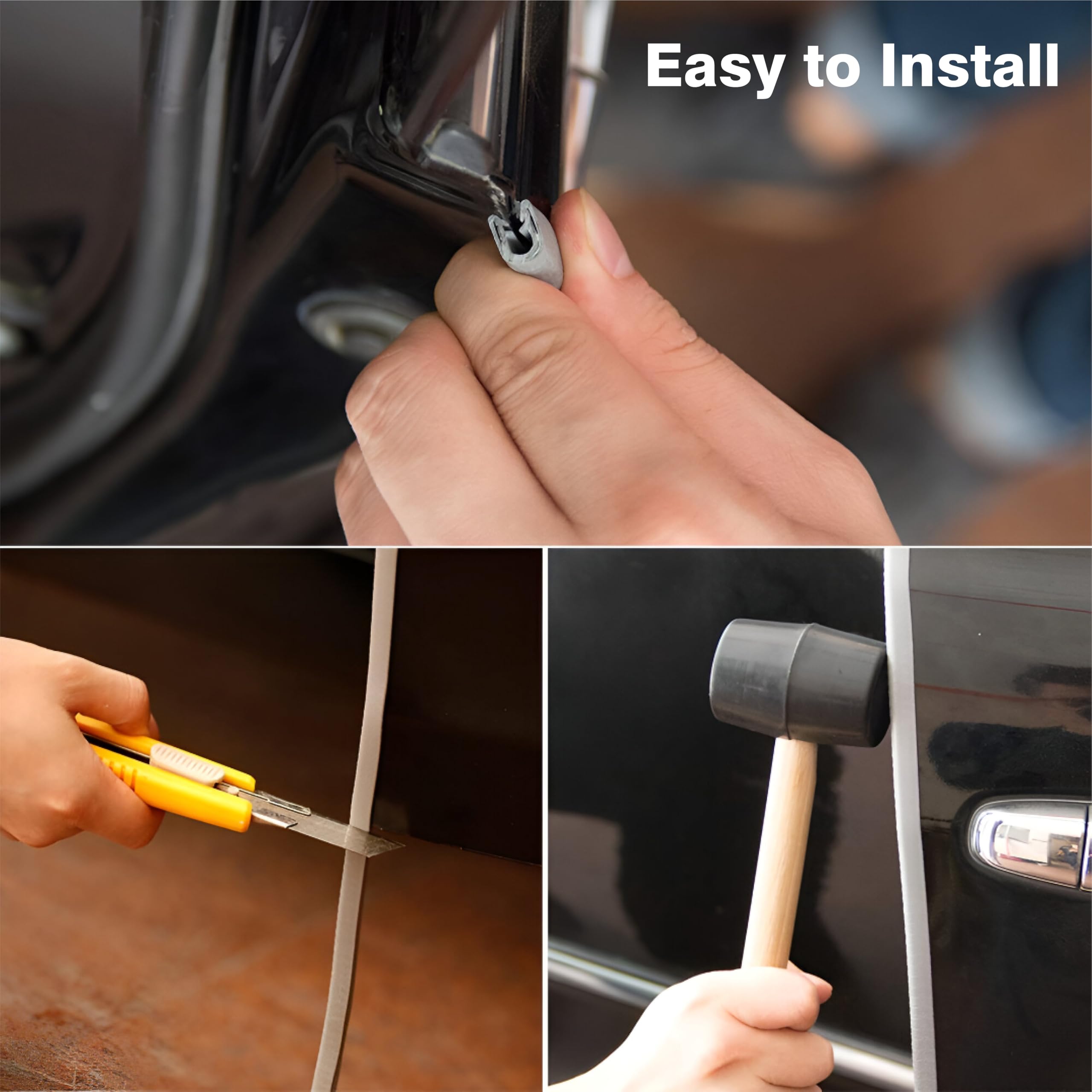 MIKANIX Universal Car Door Edge Protector Strip (5m) | Flexible Rubber Door Guard Trim | Scratch & Dent Protection for Car Doors Soft Seal Strip