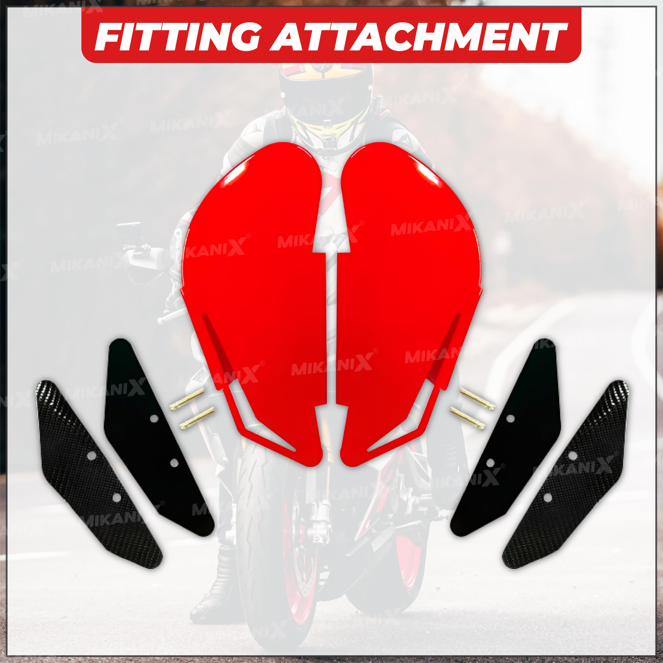 MIKANIX R15 V3 / V4, Ninja, CBR, RR310, KTM RC Bike Side Wings/Winglet Pro Canard Bike Fairing Kit (Pack of 2)