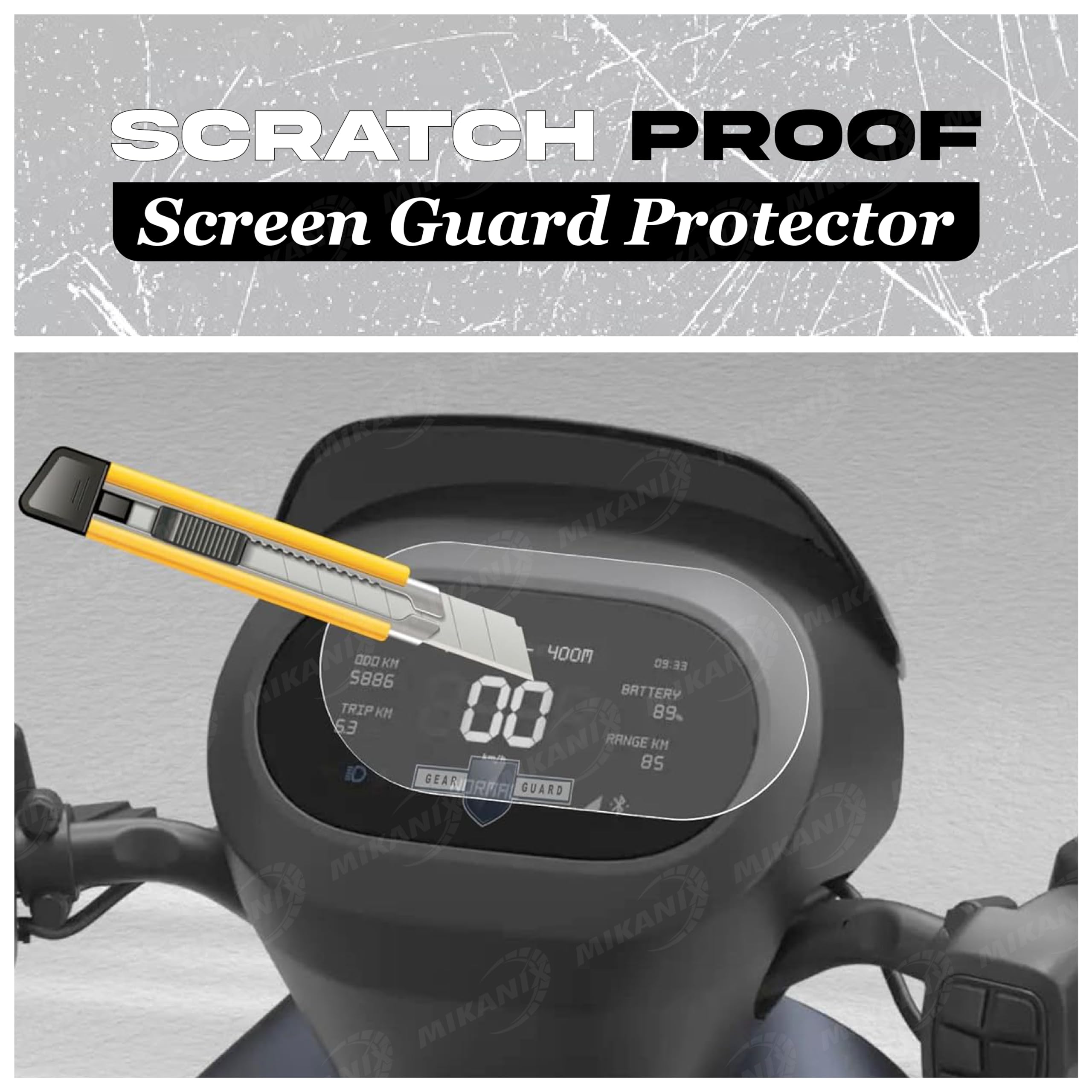 MIKANIX Ola S1x / Ola S1x Plus Electric Scooter Speedo Meter Display Screen Guard Tempered Anti Scratch Protector