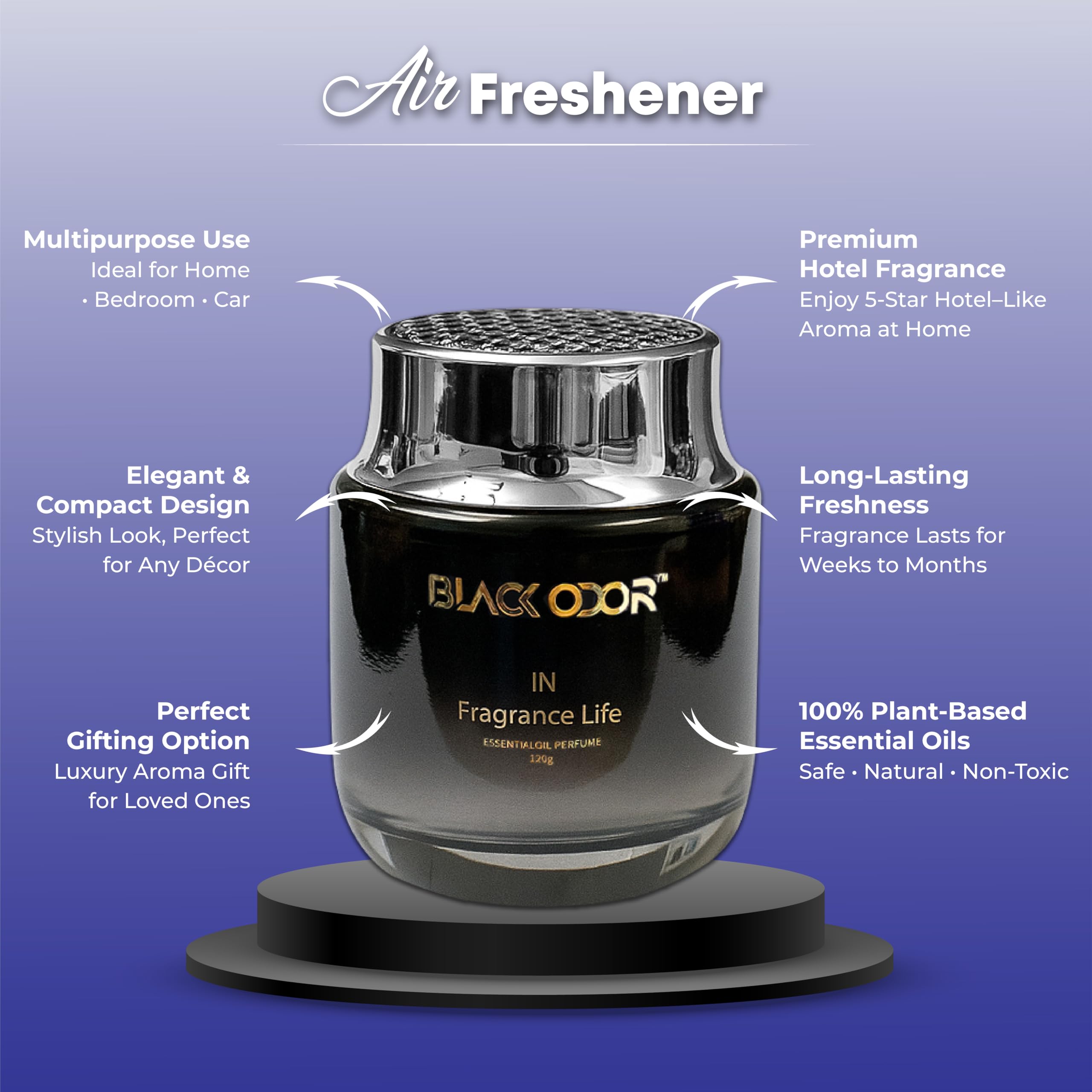 MIKANIX Premium Gel Air Freshener 120gm | Luxury 5-Star Hotel Fragrance | Home, Bedroom & Car Air Freshener