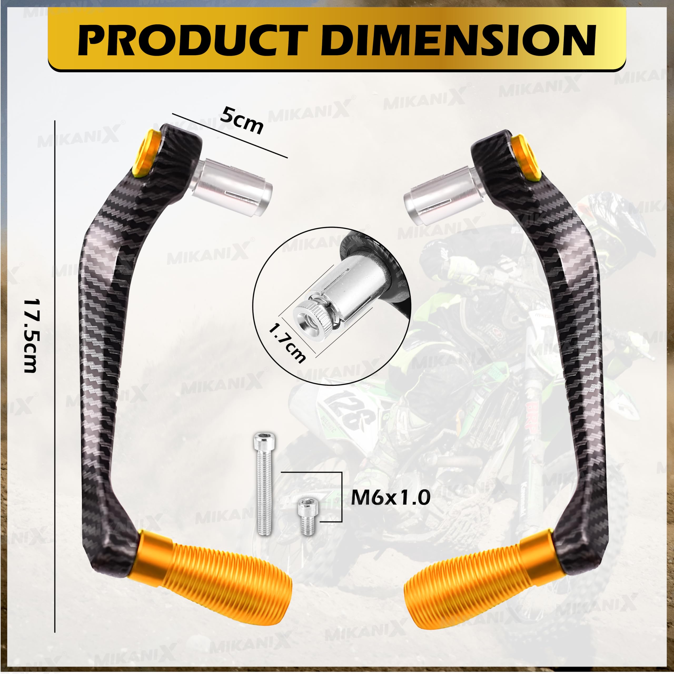 OBEROI'S TRADERS Carbon Finish CNC Aluminum Universal Motorcycle Lever Guard | Handle Bar End Brake Clutch Lever Protective Guards | Hand Guards for All Bikes