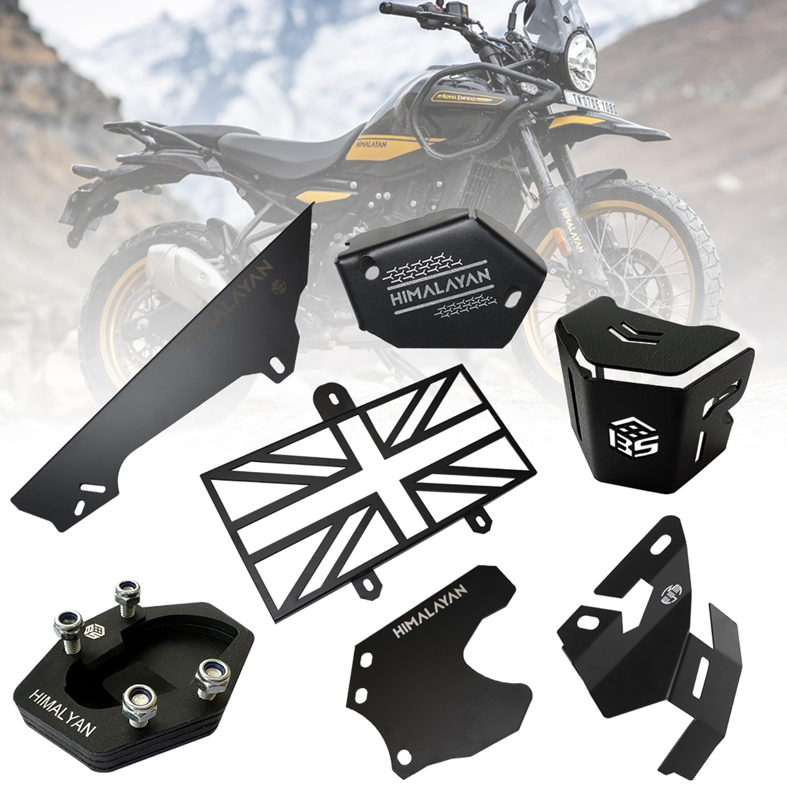 MIKANIX Combo For Himalayan 450 Bike Complete Accessories Combo kit | Front & Rear Oil Cap | Container Guard | Radiator Grill | Side Stand | Chain & Engine Cover Guard & Disc Brake Caliper