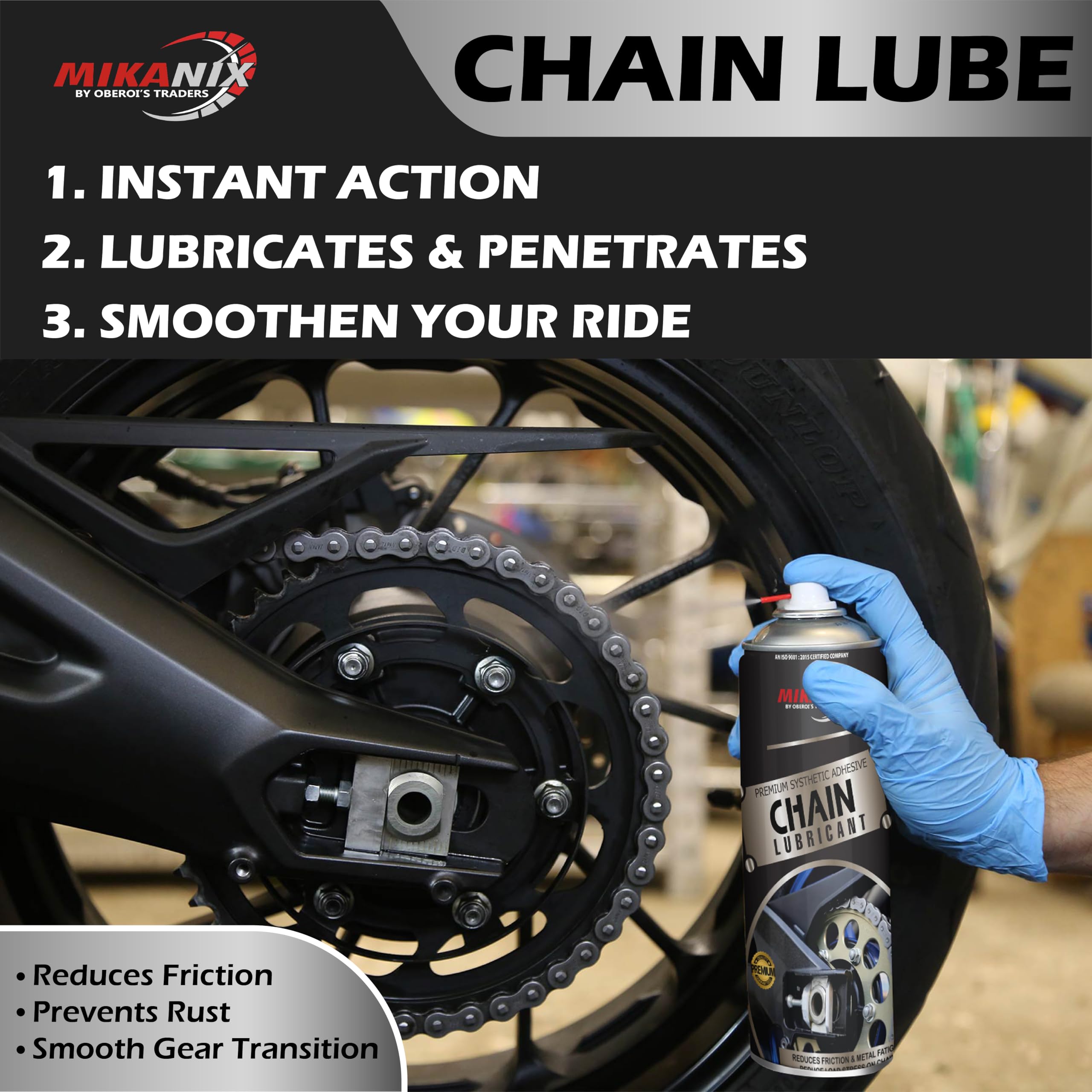 OBEROI'S TRADERS Bike Chain Lube Degreaser Spray with Cleaning Brush for Motorbike & Bicycle | Cleans | Shines & Protects Chain (Pack of 2)