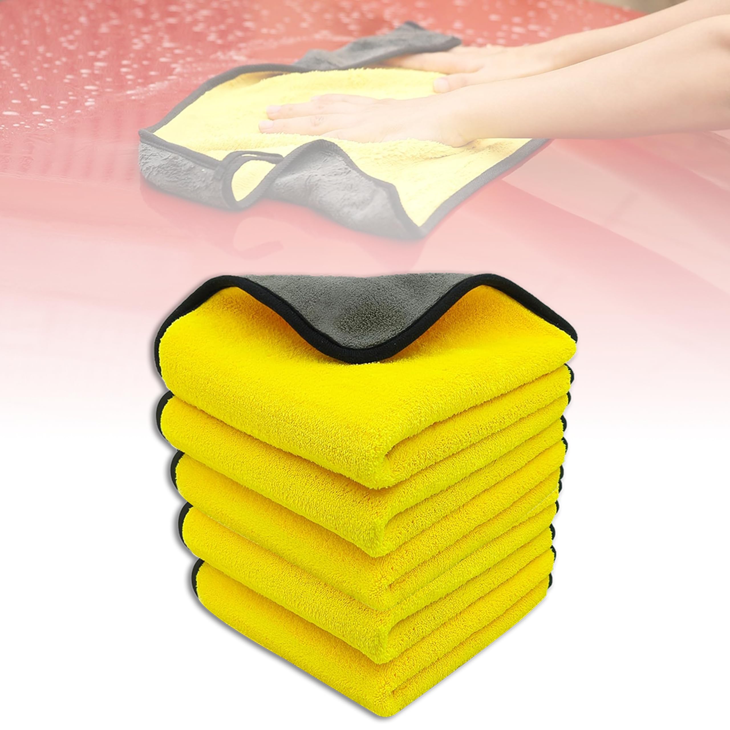 MIKANIX Microfiber Cloth for Car, Bike, Home, Sweat & Gym Use – Ultra Soft, Lint-Free, Super Absorbent Multi-Purpose Towel for Cleaning, Polishing, Dusting, and Wiping