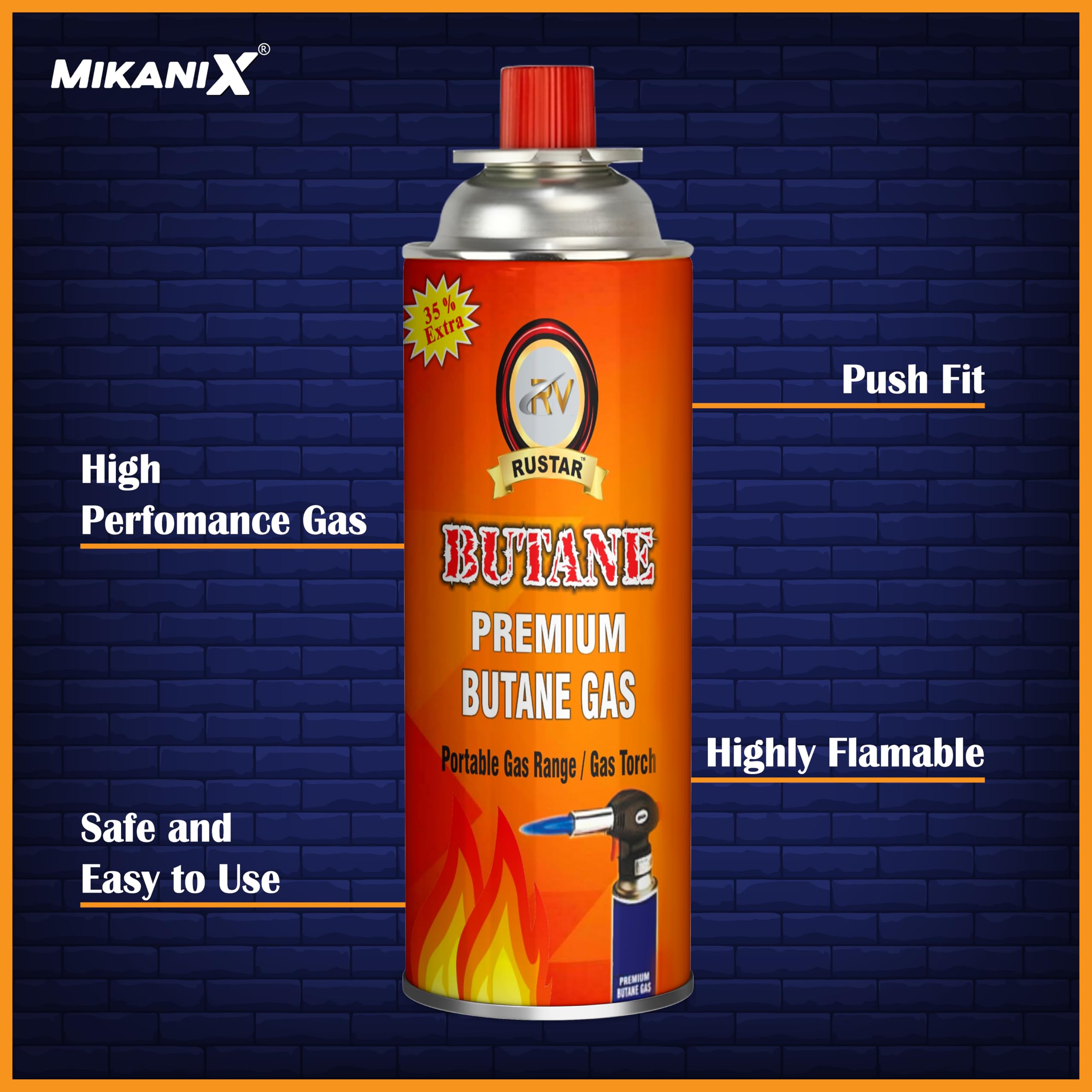 OBEROI'S TRADERS Butane Gas Canister (250g) for Camping Stove Burner Suitable to Refill Flame lighters, Small Stove, Flame Torch, Welding Fuel Gas & Food Baking