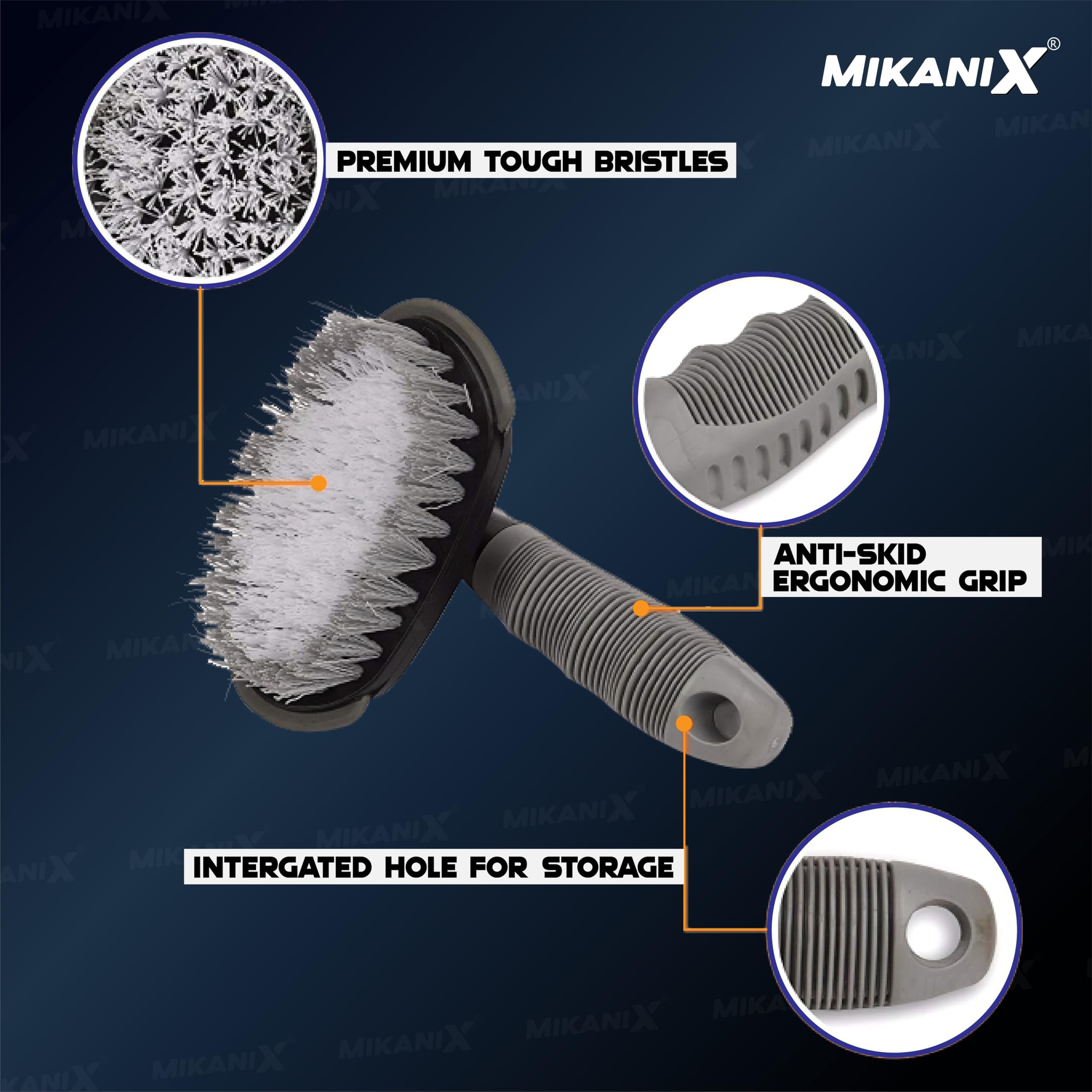 OBEROI'S TRADERS Premium Combo of Car Detailing Brush Set I Heavy-Duty Tire Scrubber & Soft Wheel Cleaning Brush with Ergonomic Non-Slip Handles for Auto Care