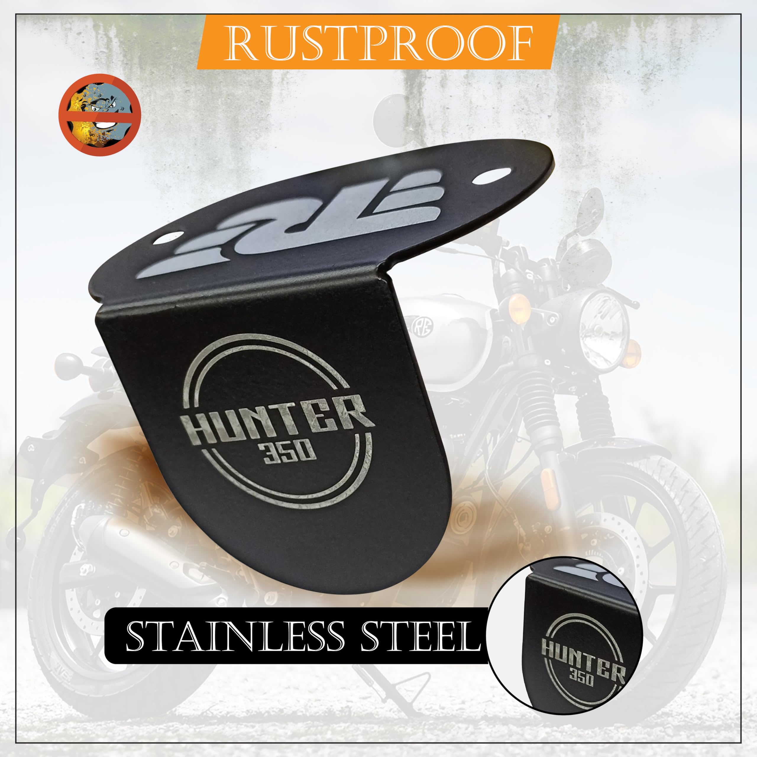 OBEROI'S TRADERS Hunter 350 Bike Stainless Steel Bike Front Disc Brake Fluid Reservoir Oil Cap/Container Guard Protector Cover