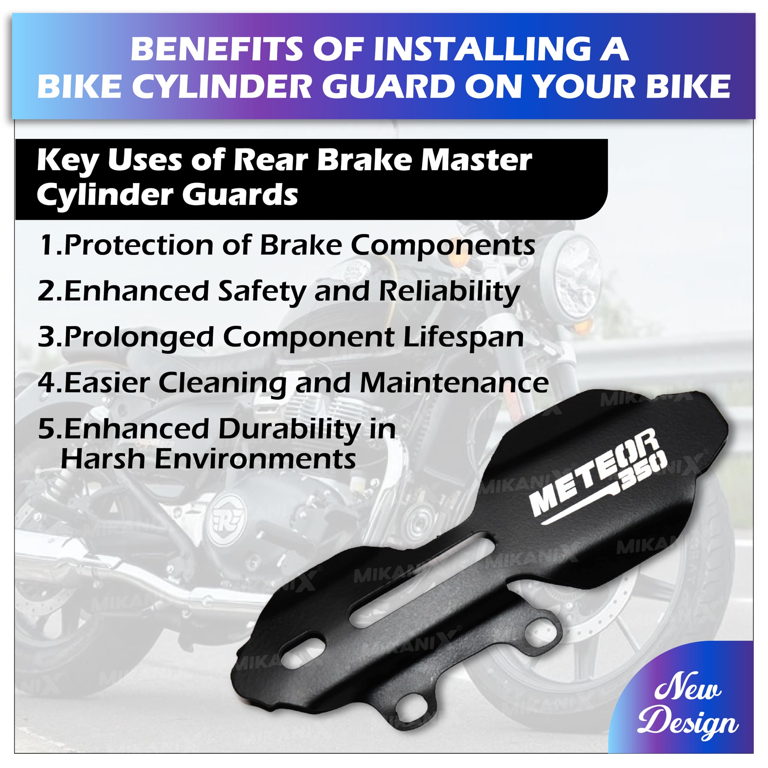 OBEROI'S TRADERS Premium Rear Master Cylinder Guard Compatible with Royal Enfield Meteor 350