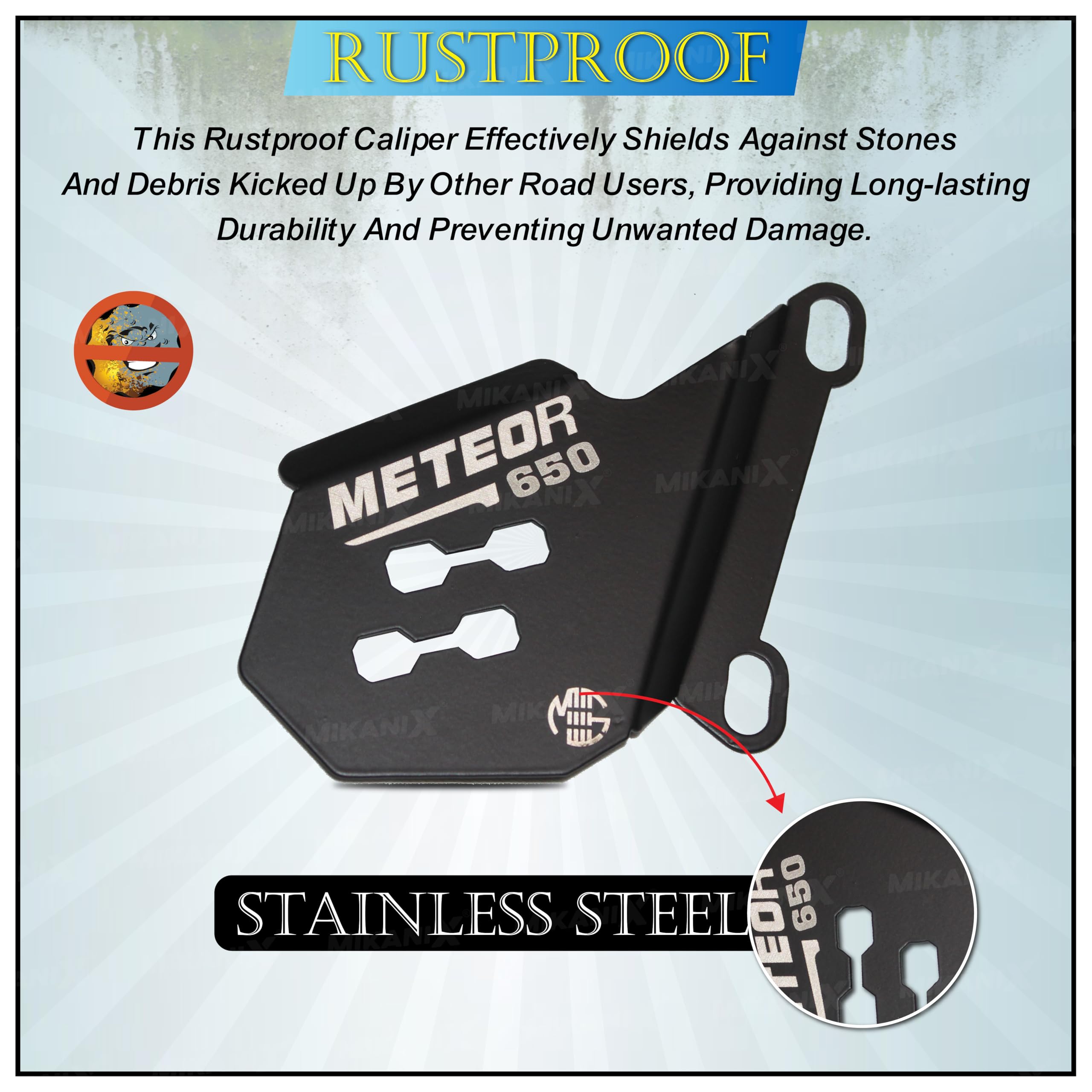 MIKANIX Bike Front Disc Brake Caliper Guard | Disc Protector for Royal Enfield Super Meteor 650