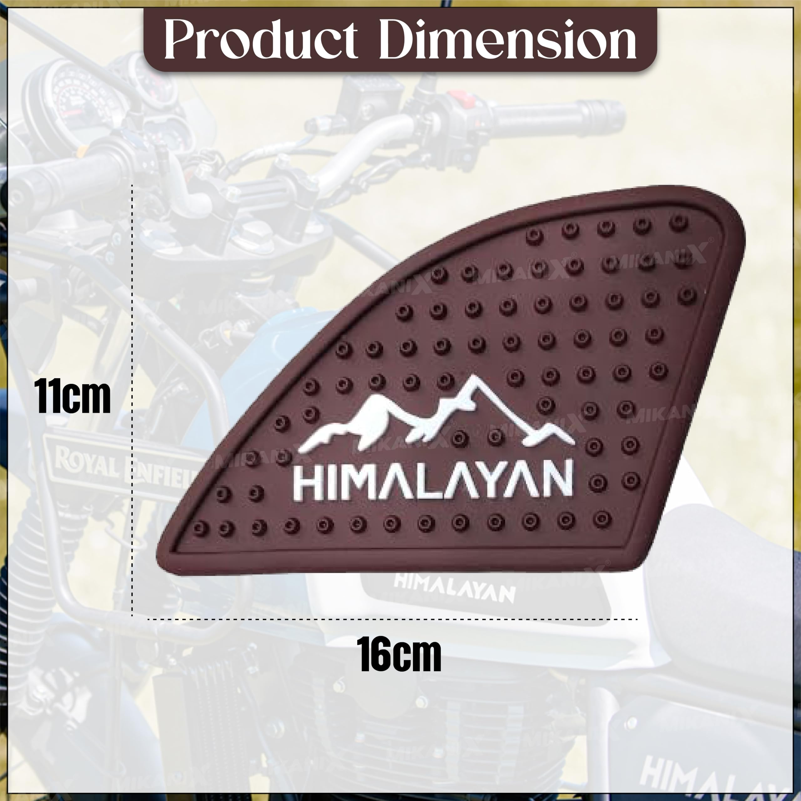 MIKANIX Anti Slip Silicone Tank Pad/Thai Pad Waterproof Sticker for Royal Enfield Himalayan