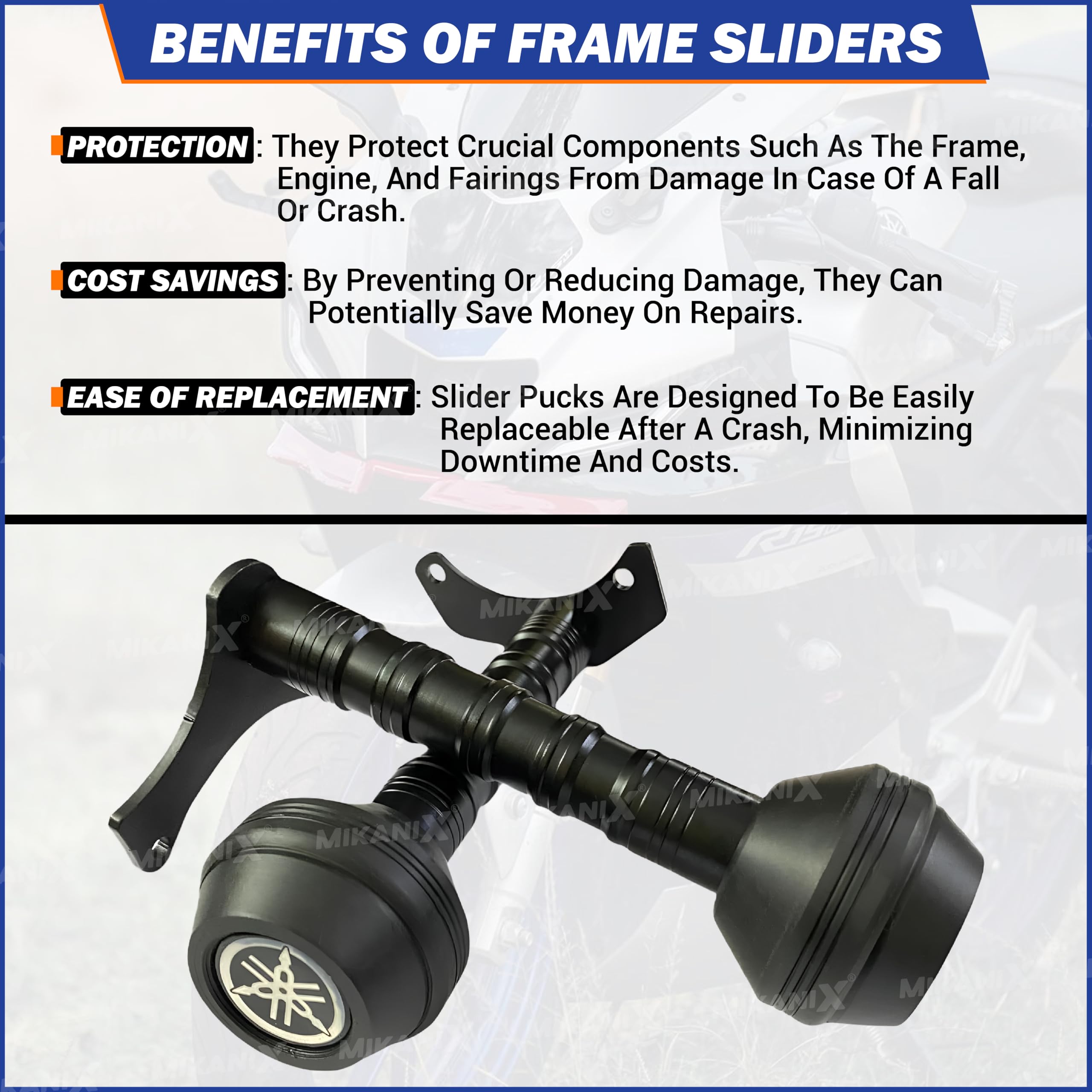 OBEROI'S TRADERS Bike Frame Slider Crash Guard Compatible with Yamaha R15 V4 & R15M