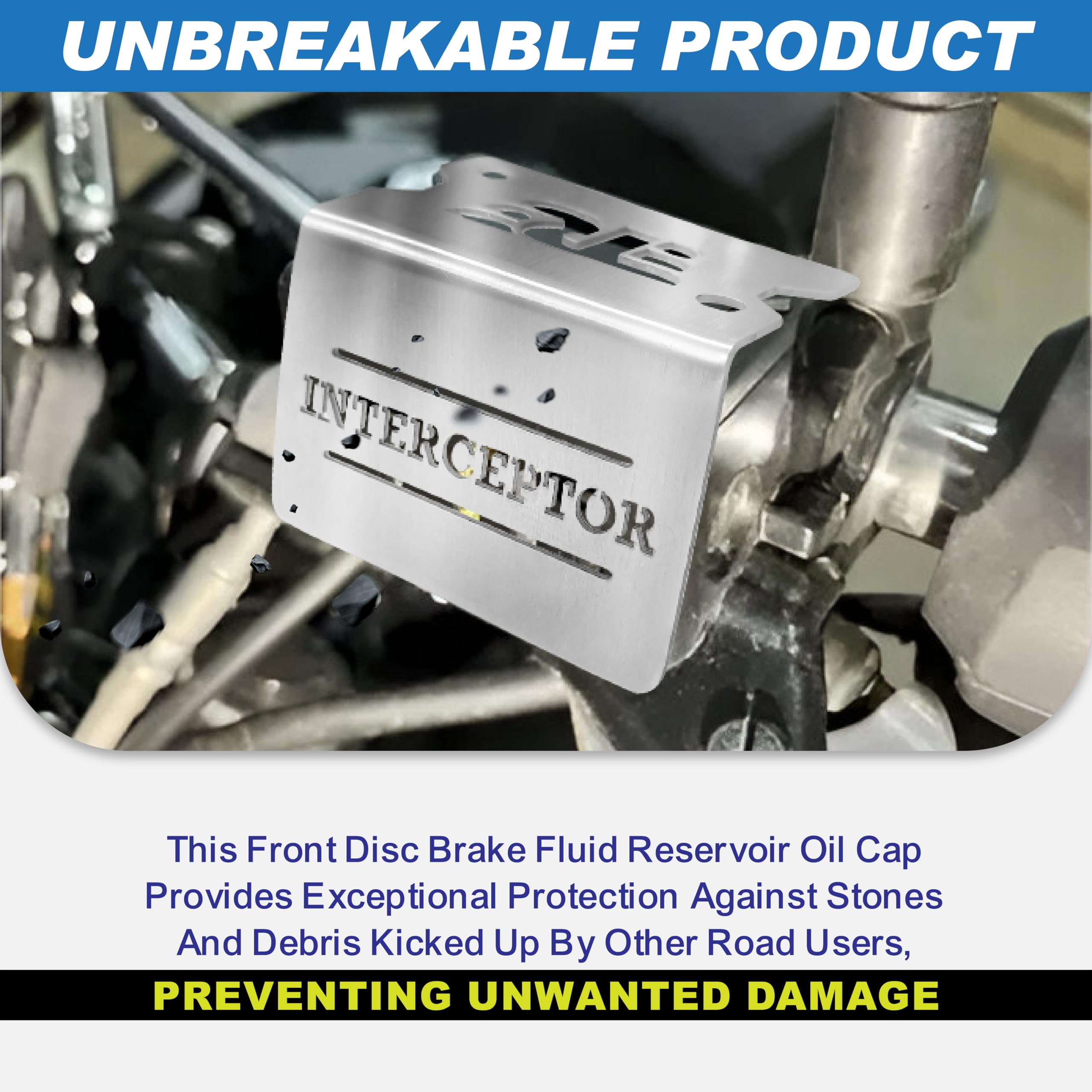 MIKANIX Stainless Steel Front Brake Oil Cap Guard for Interceptor 650 | Disc Brake Fluid Reservoir Protector Cover | Premium Bike Accessories