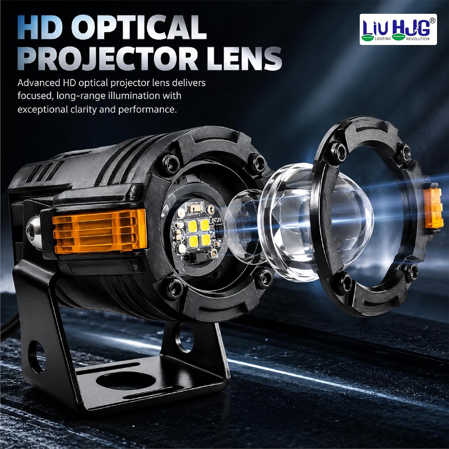 MIKANIX LIUHJG S-82 LED Fog Light for Cars & Bikes | Universal Waterproof Motorcycle Projector Driving Lamp