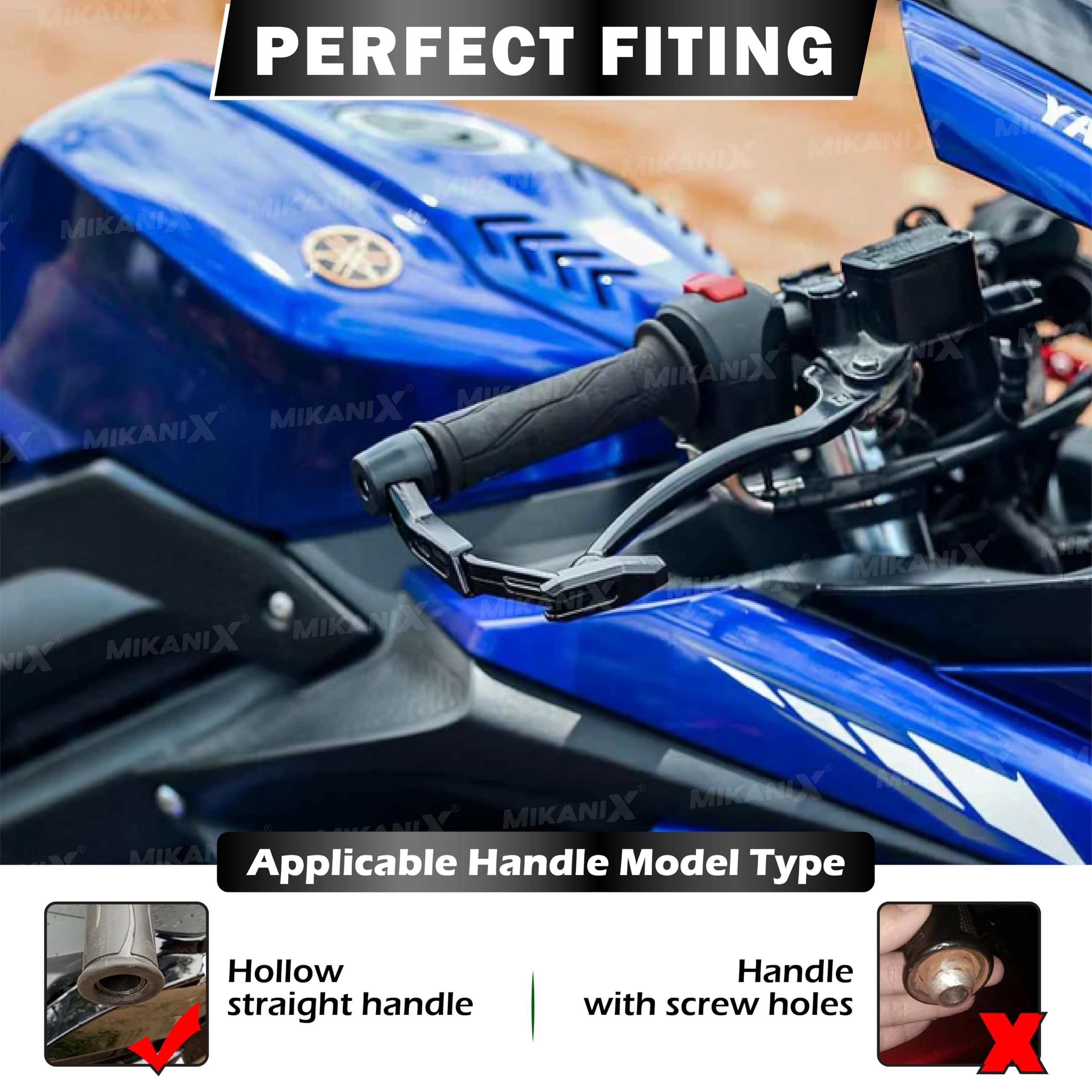 OBEROI'S TRADERS CNC Aluminium Motorcycle Handlebar Brake Clutch Lever Guard | Handle Bar End Protector | Handlebar Hand Guard Universal for All Bike