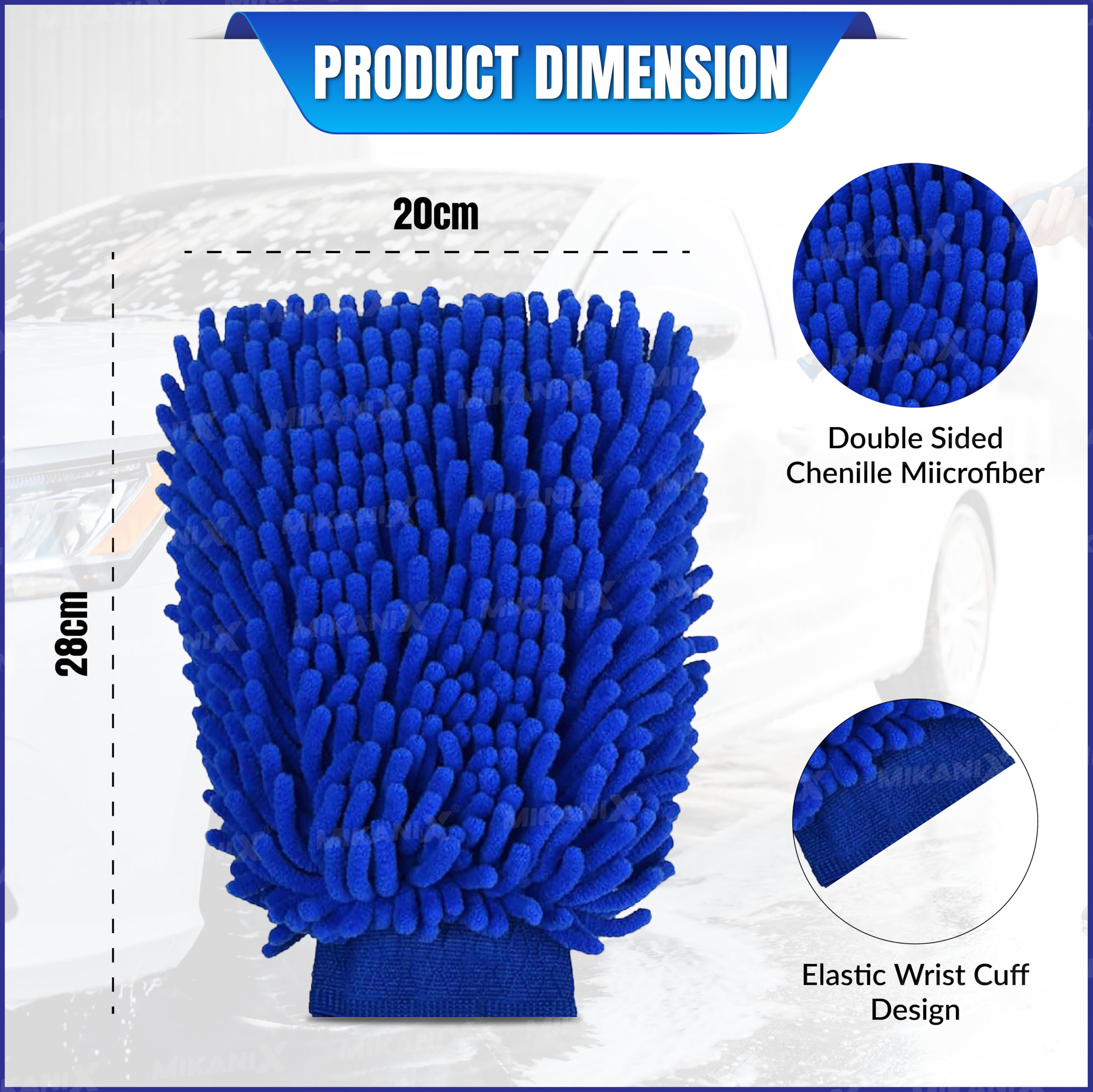 ‎OBEROI'S TRADERS Microfiber Cloth Wash Mitt Glove & Foam Blaster Car Wash Shampoo Combo | Concentrate Form With Thick Foam to Remove Dirt & Grime For Car & Bike Exterior Cleaning (Pack of 2)