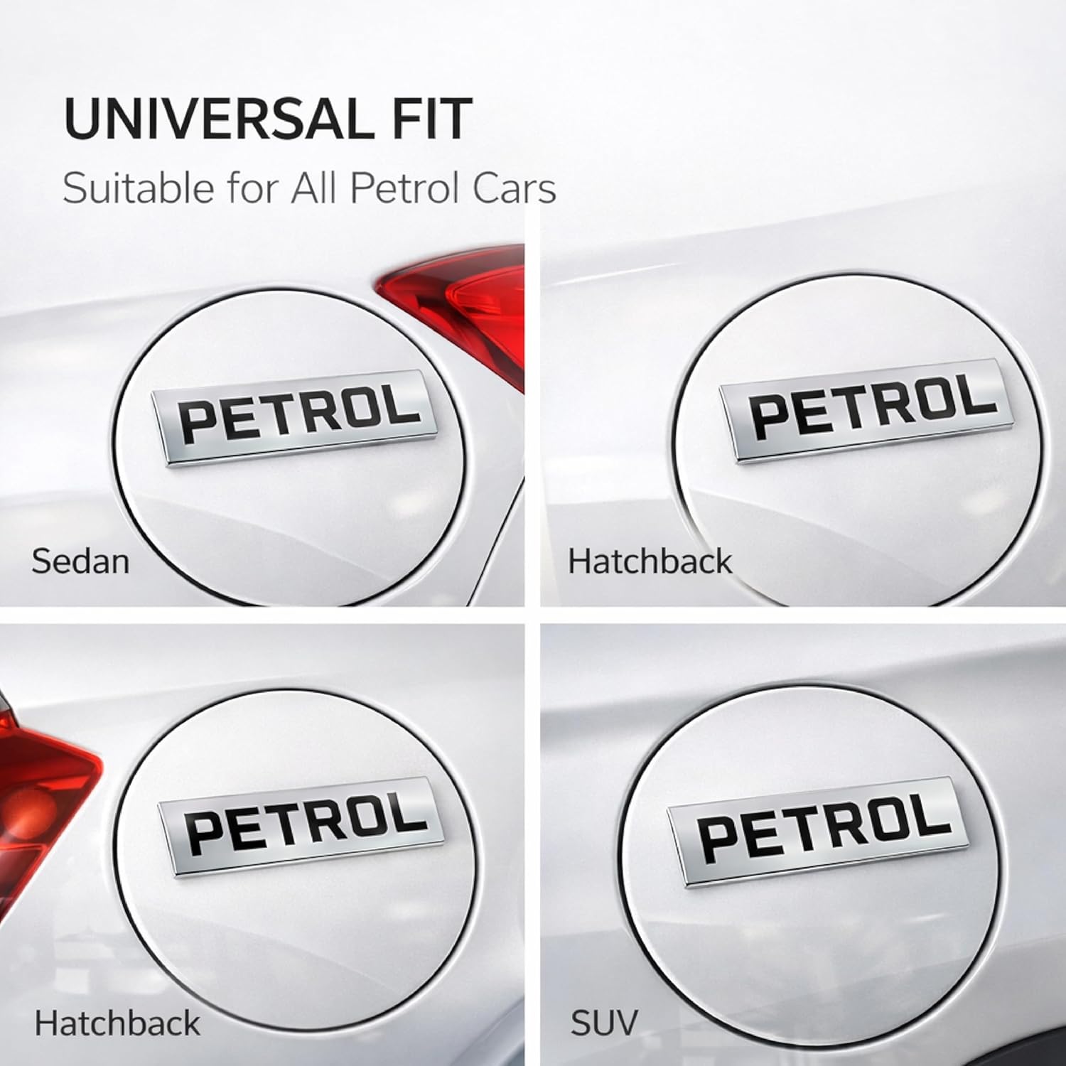 MIKANIX Car Diesel & Petrol Fuel Tank Cap Emblem Sticker | 3D Abs Fuel Indicator Badge | Universal Fit | Durable, Waterproof & Easy Peel Stick