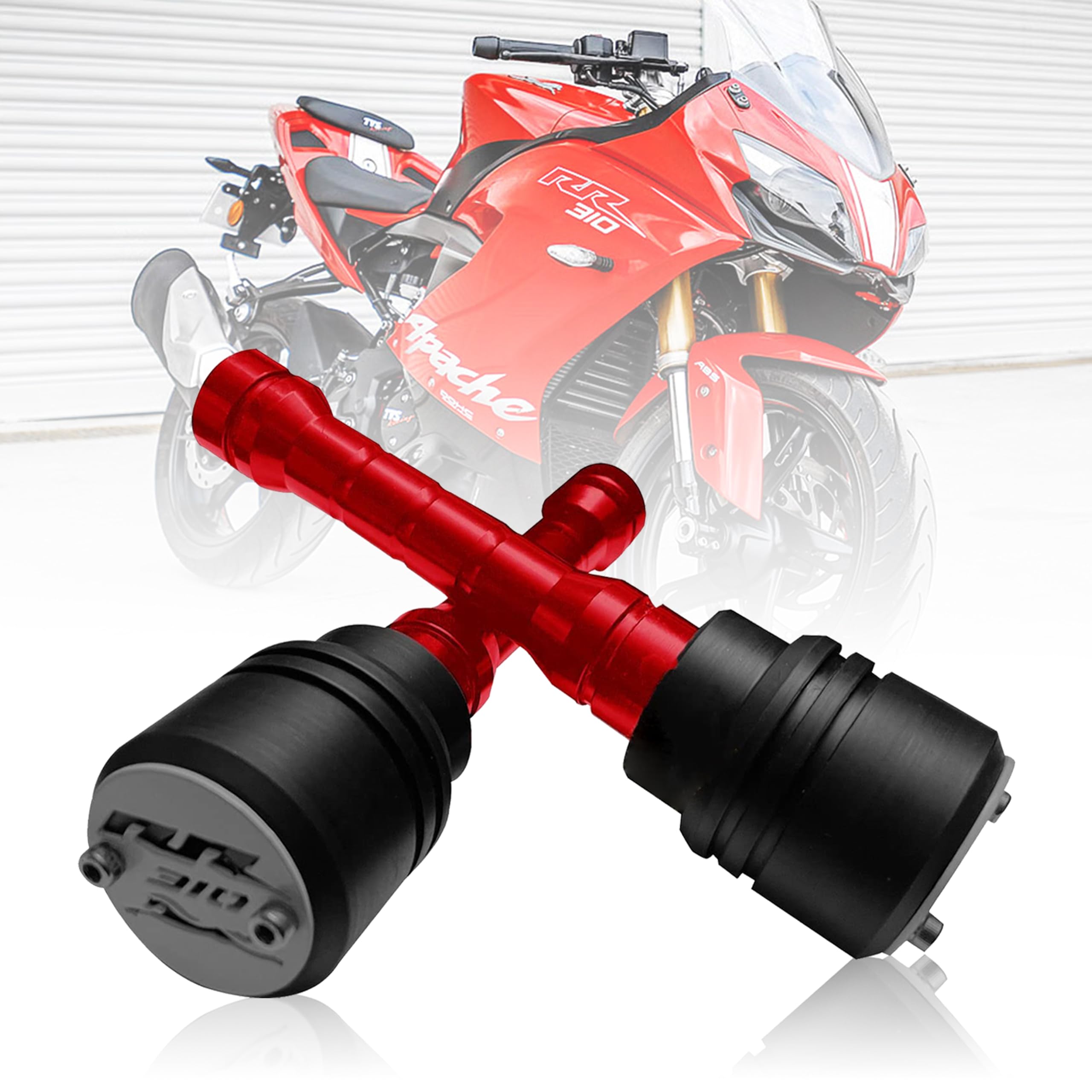 MIKANIX Red Frame Slider Bike Crash Guard Protector Compatible with TVS Apache RR 310