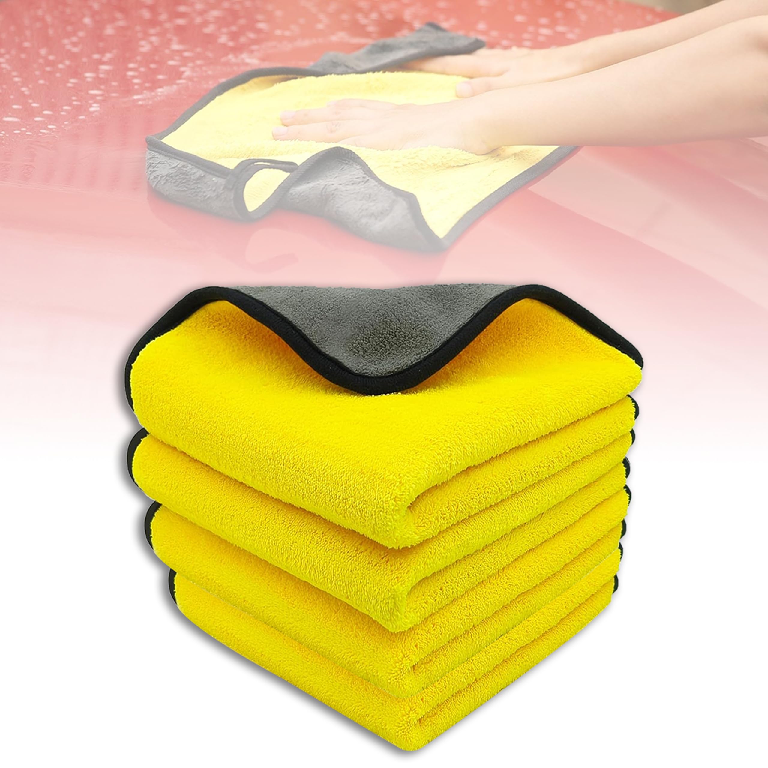 MIKANIX Microfiber Cloth for Car, Bike, Home, Sweat & Gym Use – Ultra Soft, Lint-Free, Super Absorbent Multi-Purpose Towel for Cleaning, Polishing, Dusting, and Wiping