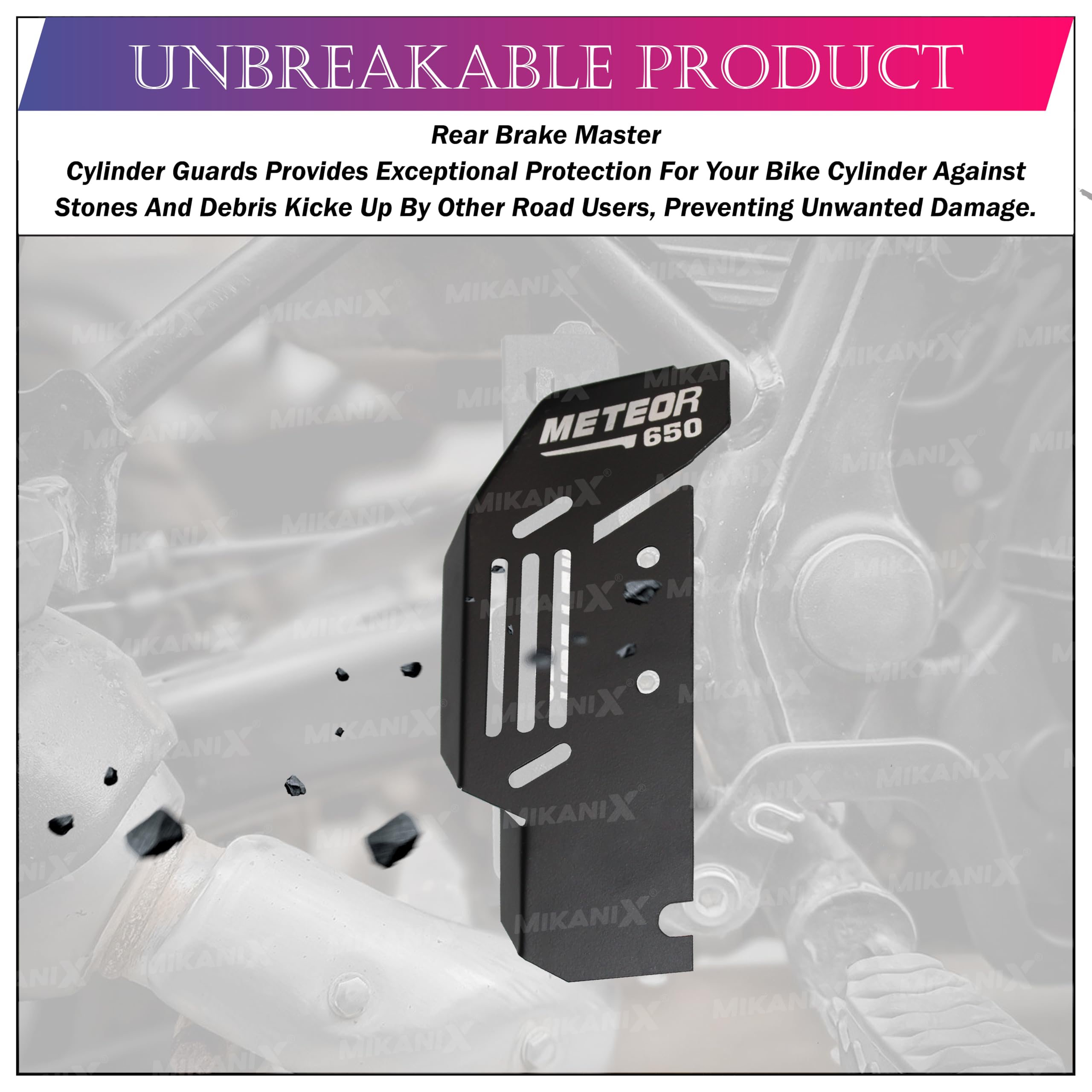 MIKANIX Bike Rear Master Cylinder Guard for Royal Enfield Super Meteor 650