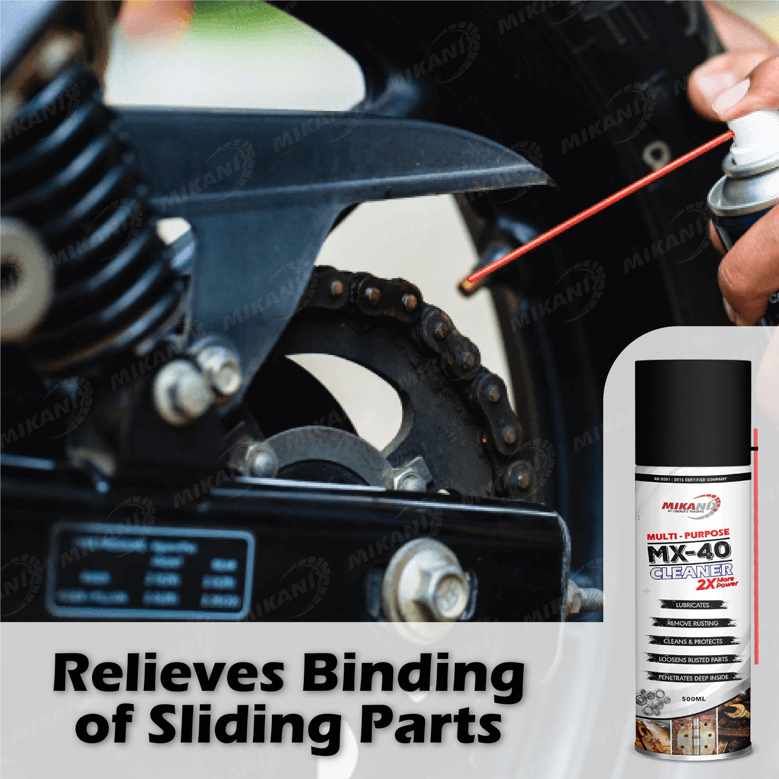 OBEROI'S TRADERS MX-40 Rust Cleaner | Rust Remover Aerosol Spray To Remove Rust From Chain | Jammed locks | Rusted Door Hinges For Automobiles | Tools | Industrial Machinery & Household Items (500 ML)