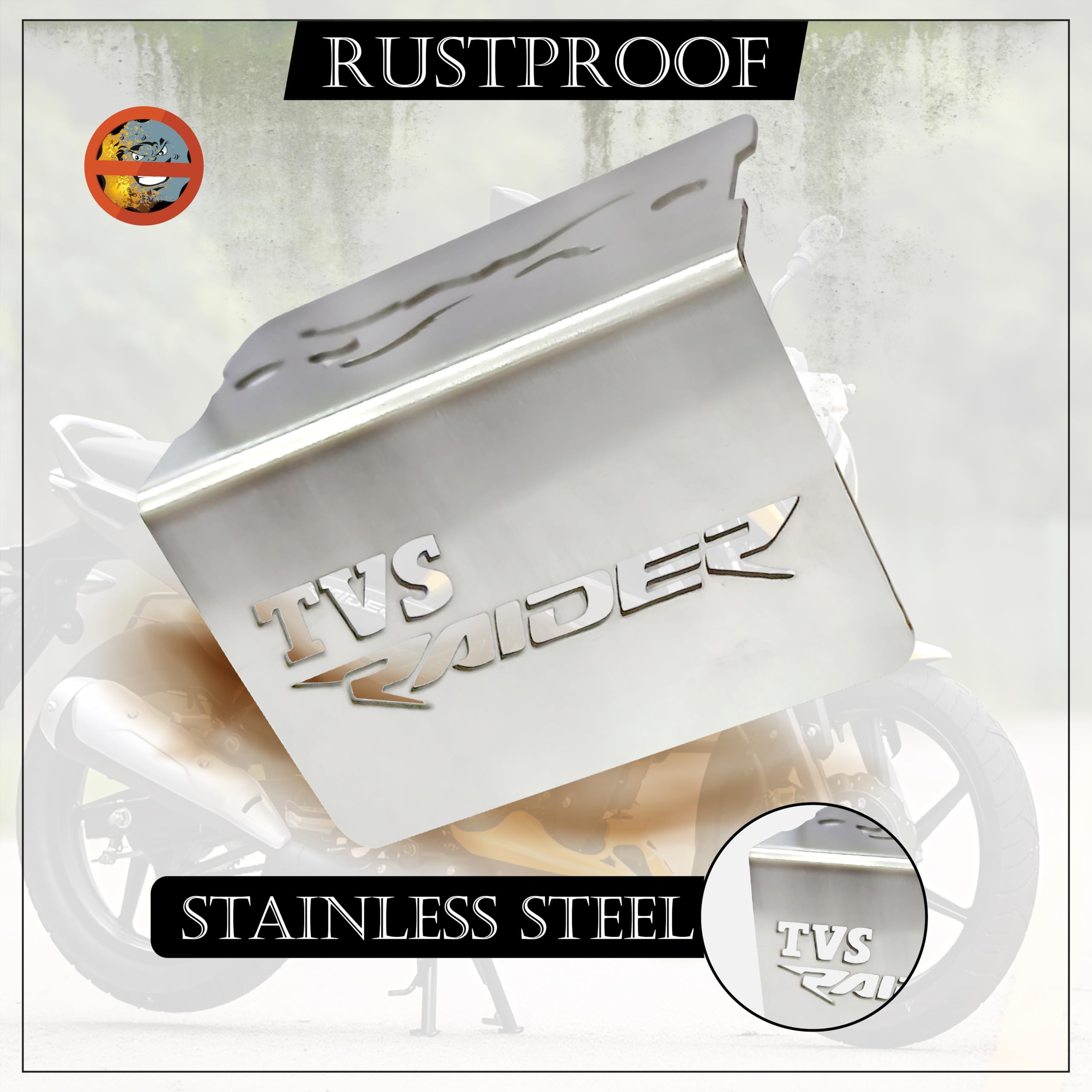 Mikanix Stainless Steel Front Brake Oil Cap Guard for RAIDER | Disc Brake Fluid Reservoir Protector Cover | Premium Bike Accessories