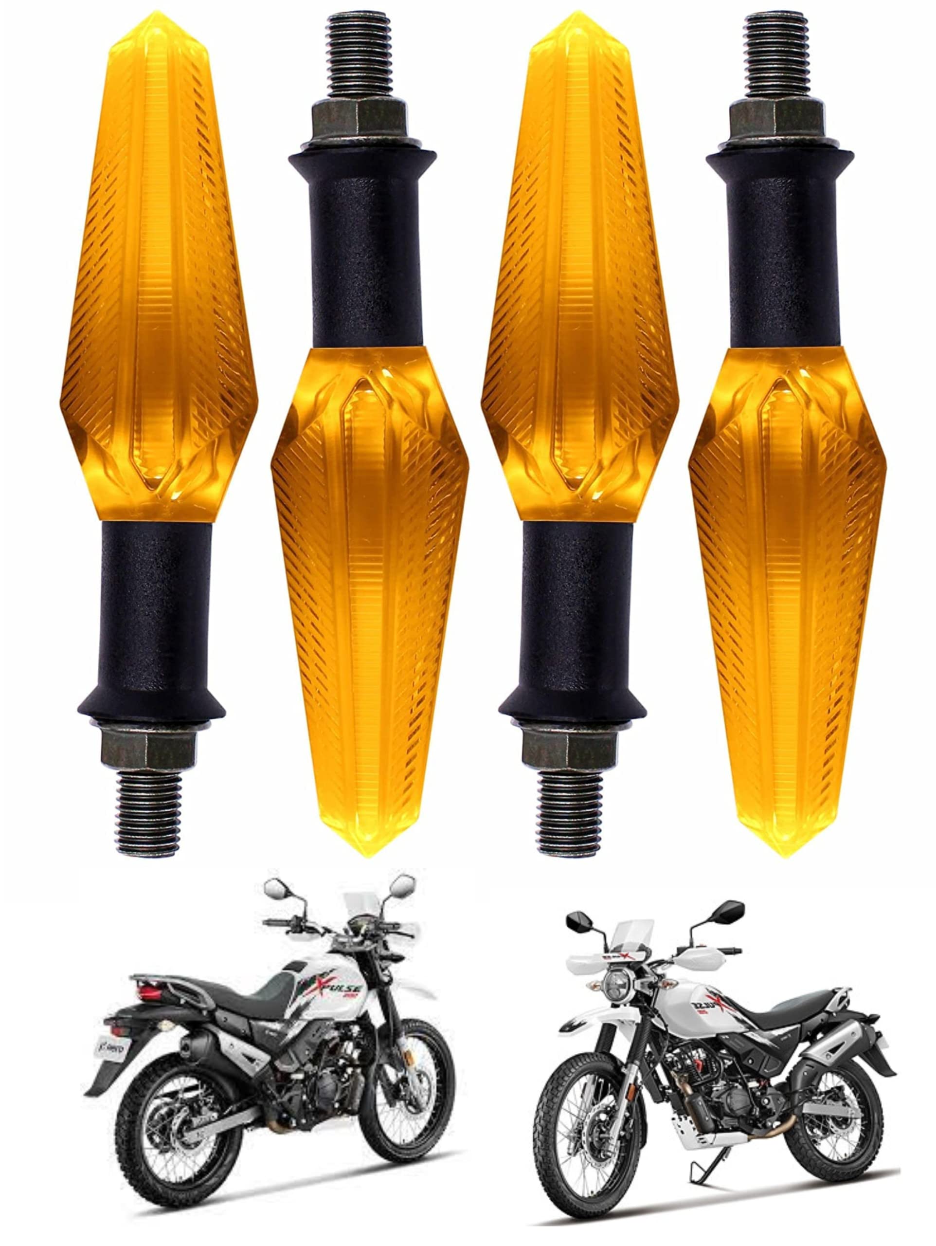 MIKANIX Xpulse 200 Bike Front, Rear Waterproof Turn Signal Crystal LED Indicator Blinker Indicator Light Motorbike LED