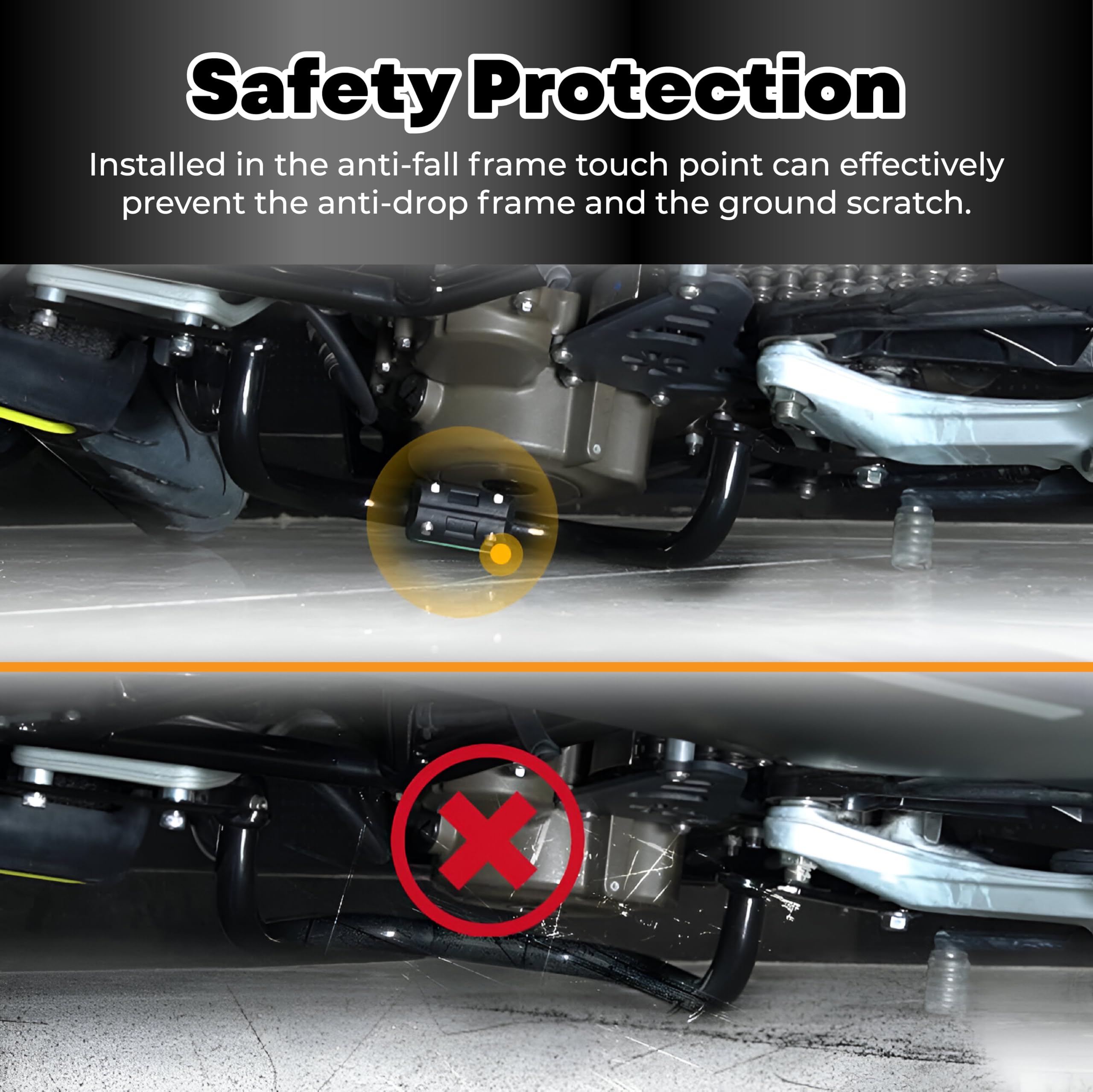 MIKANIX Universal Bike Crash Guard Frame Slider Blocks | Heavy Duty Shock Absorbing Sliders for Engine Protection | Compatible with All Motorcycles