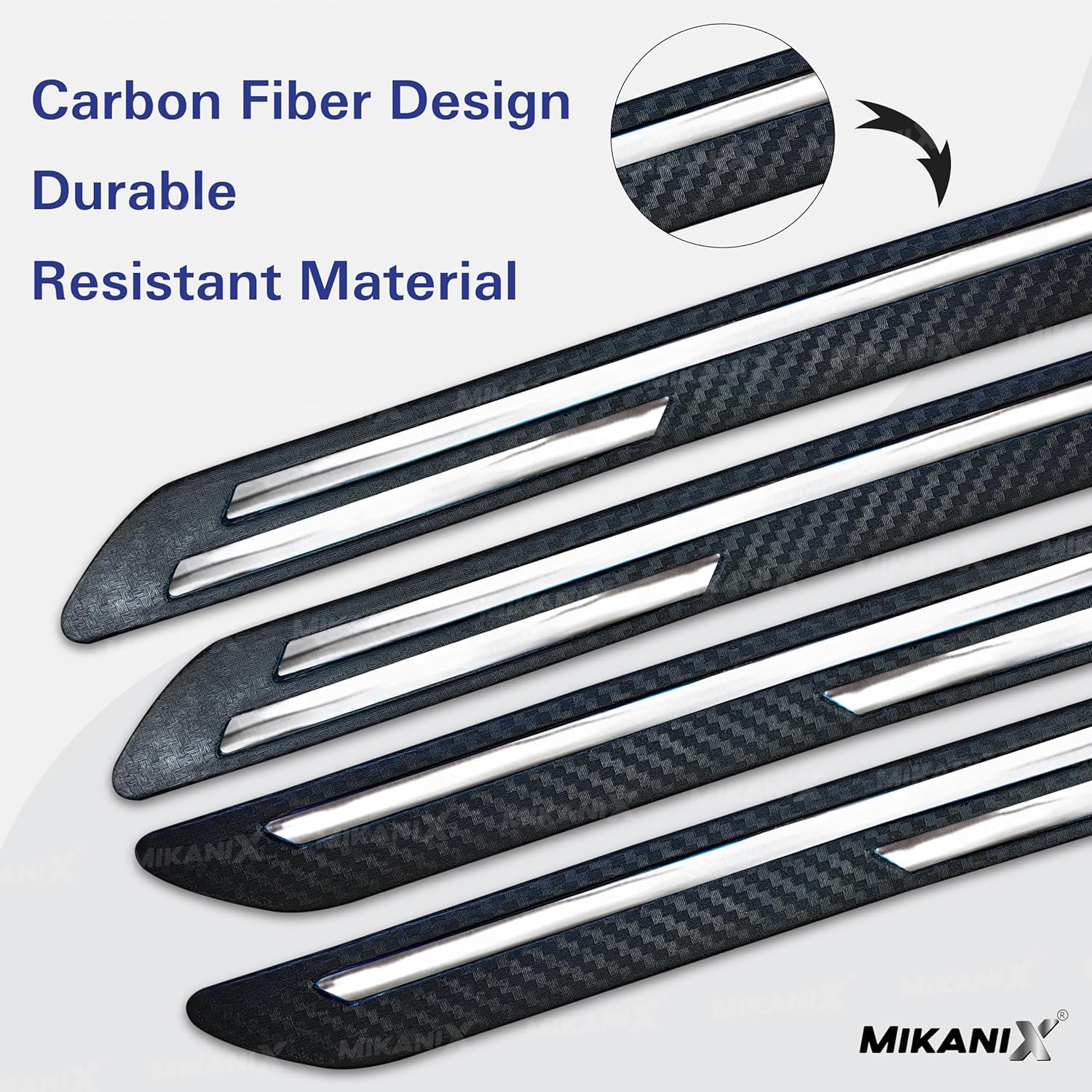 MIKANIX Car Bumper Protector/Guard Strap Anti-Scratch, Shockproof & Stylish Guard Universal for All Car Pack of 4
