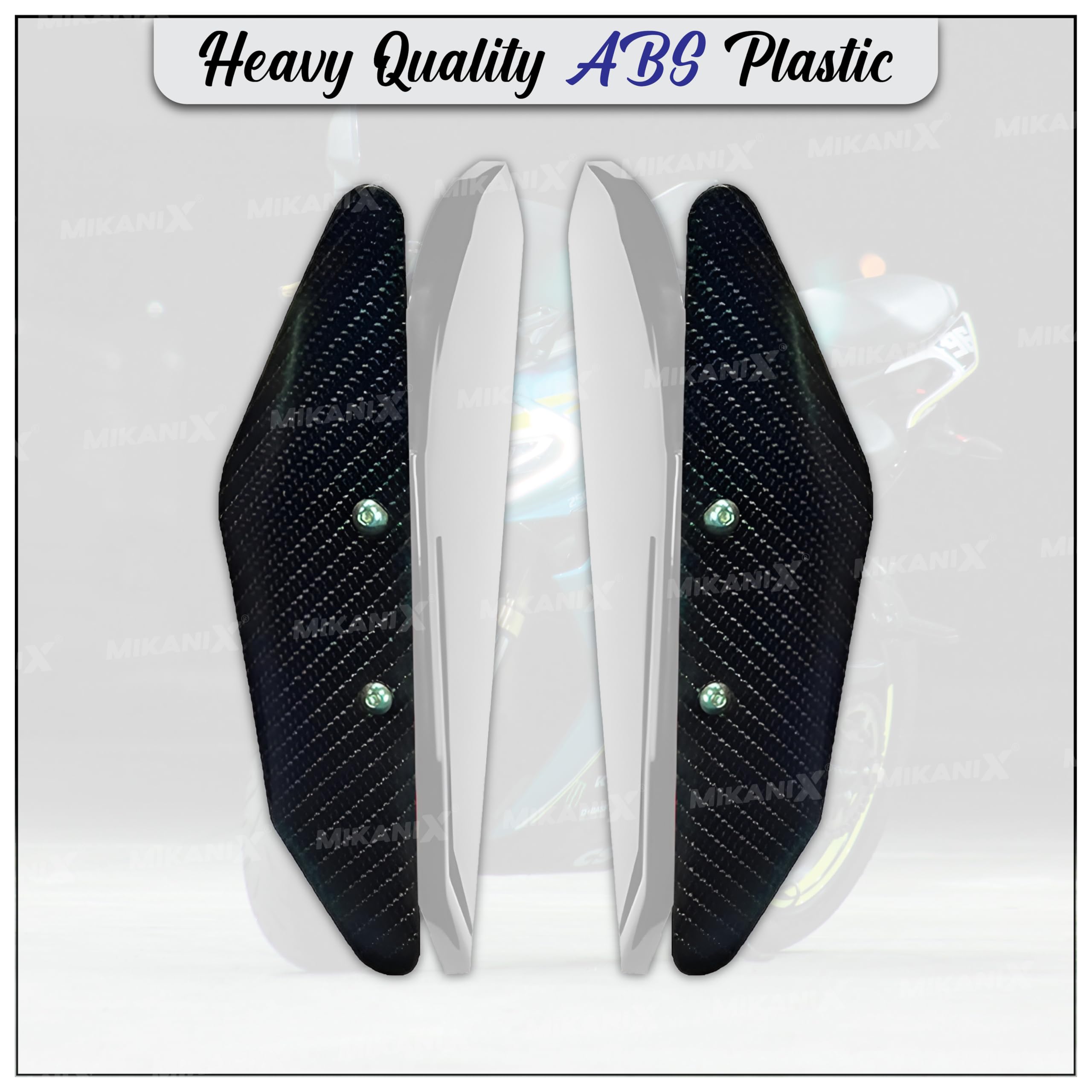 MIKANIX R15 V3 / V4, Ninja, CBR, RR310, KTM RC Bike Side Wings/Winglet Pro Canard Bike Fairing Kit (Pack of 2)