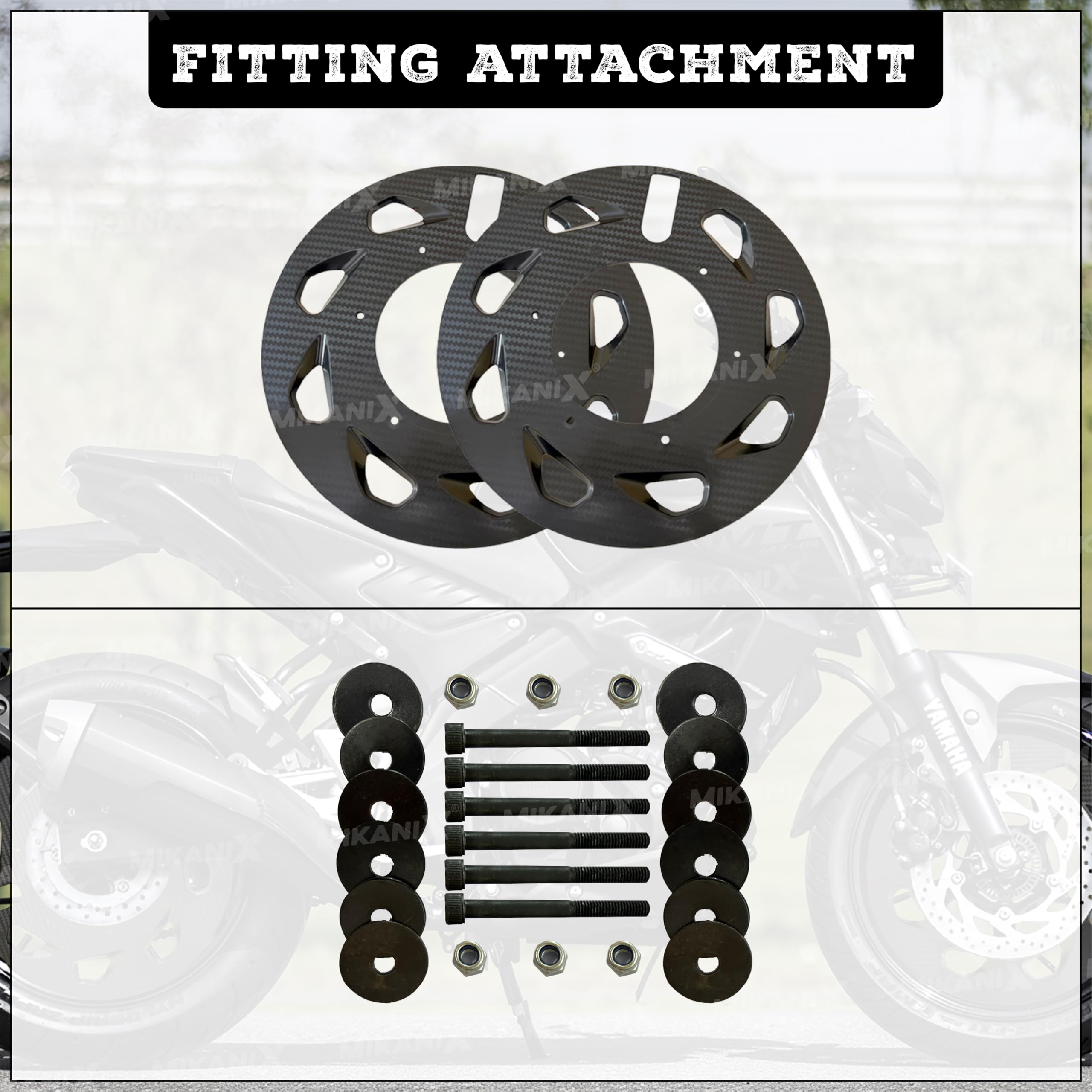 OBEROI'S TRADERS Carbon Finish Front/Rear Pro Disc Wheel Cover | Alloy Hubcap Cover 17 Inch Bike Fairing Kit Compatible with Yamaha MT 15 V2