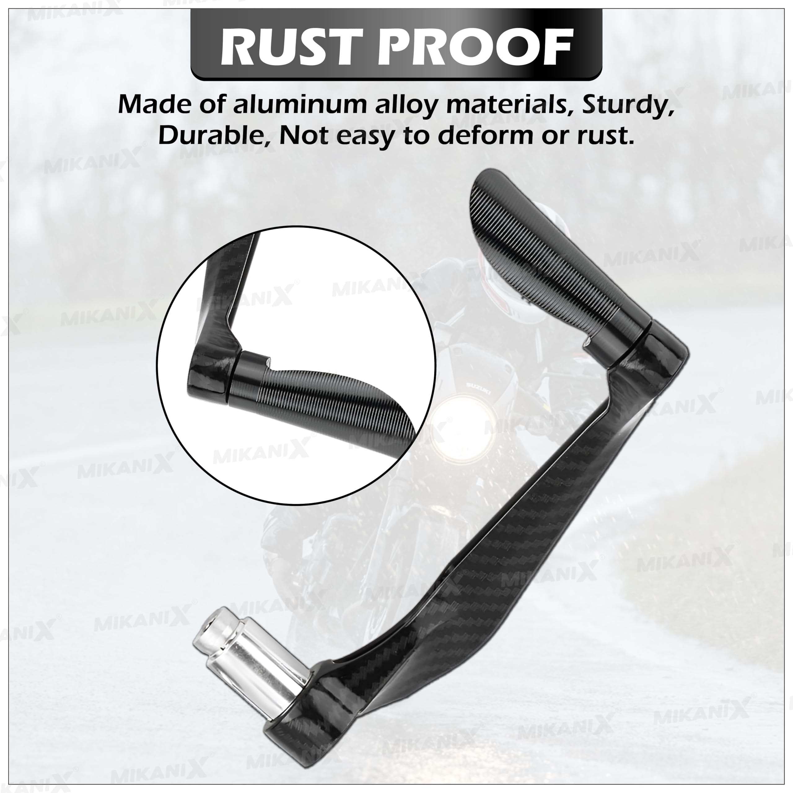 OBEROI'S TRADERS Carbon Finish CNC Aluminum Universal Motorcycle Lever Guard | Handle Bar End Brake Clutch Lever Protective Guards | Hand Guards for All Bikes