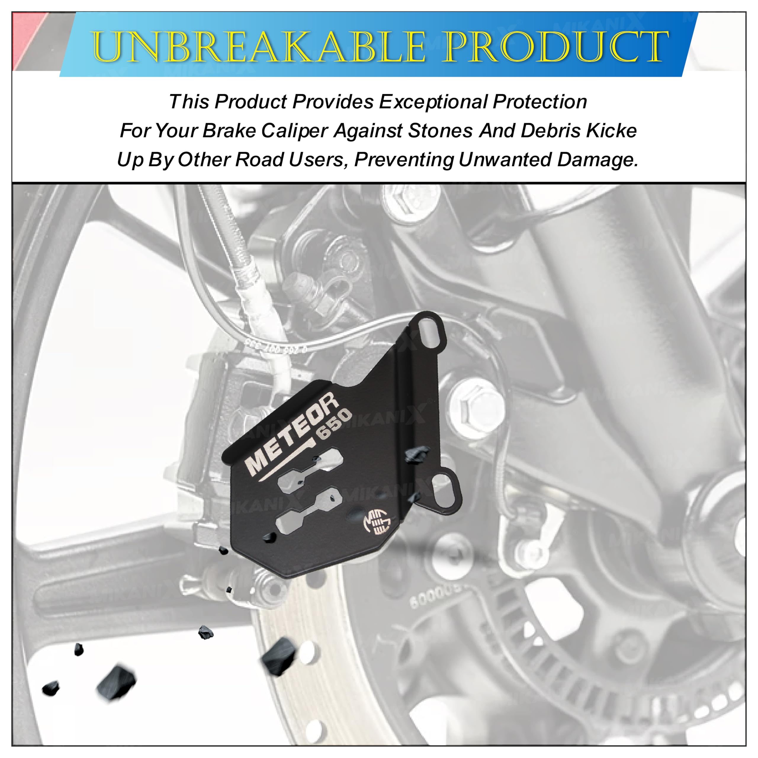MIKANIX Bike Front Disc Brake Caliper Guard | Disc Protector for Royal Enfield Super Meteor 650