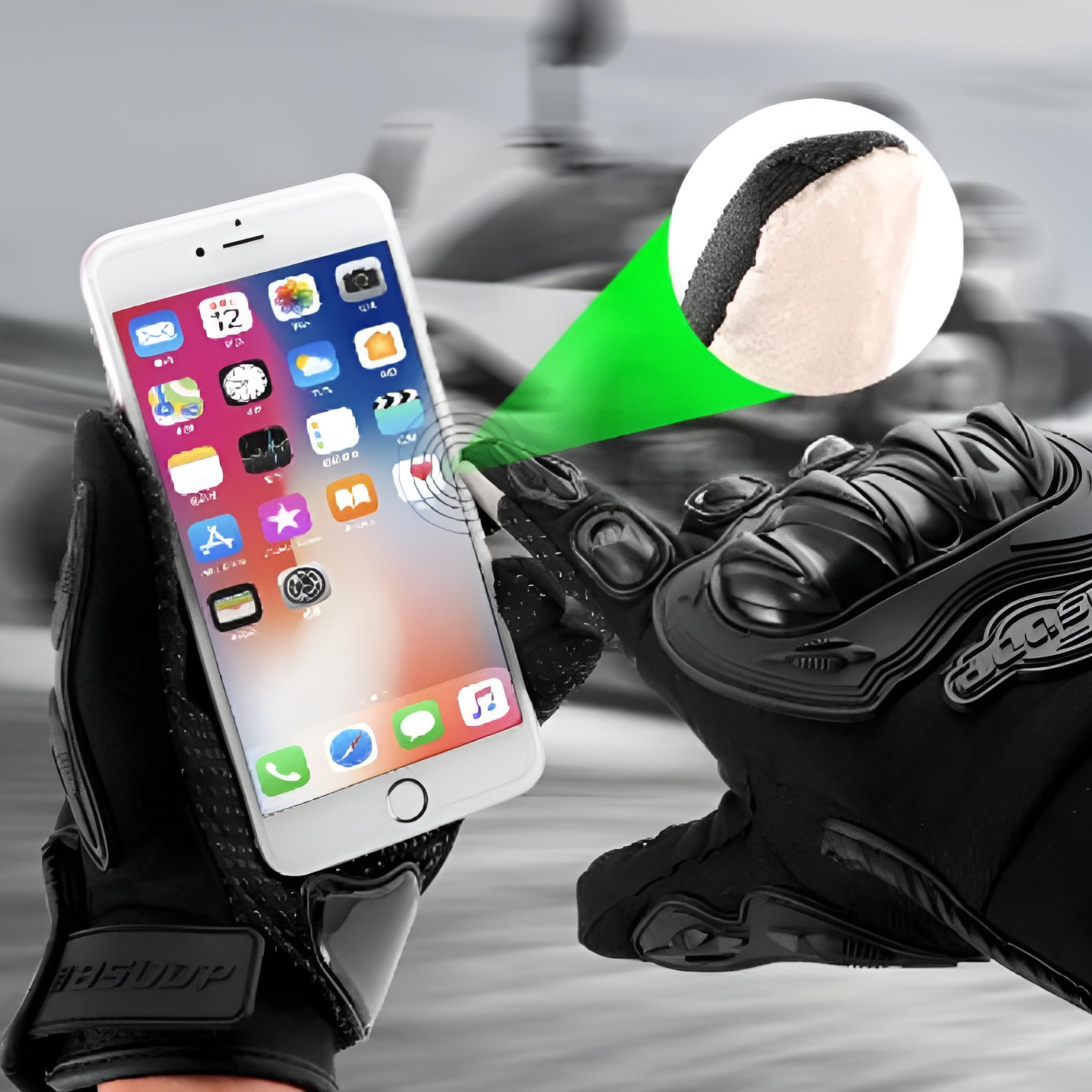 MIKANIX Full Finger Bike Riding Gloves with Touch Screen Sensitivity at Index Finger, Protective Off-Road Motorbike Racing & Cycling Gloves for Men and Women