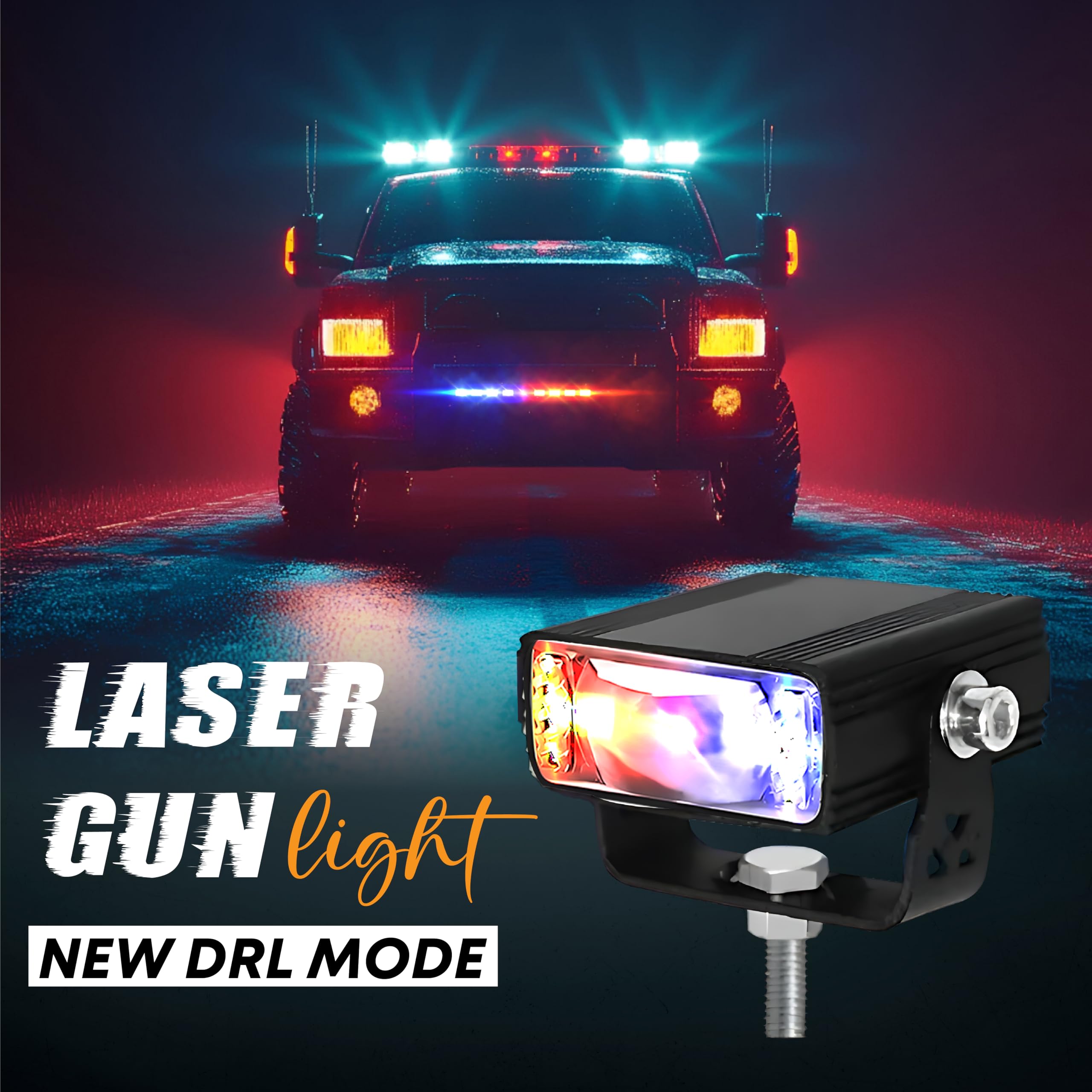 MIKANIX Super Bright LED Fog Light With On/Off Switch Button I High/Low Beam with 5 Mode Changing Light With PCR Strobe Flashing I Universal for Bike, Scooty & Car