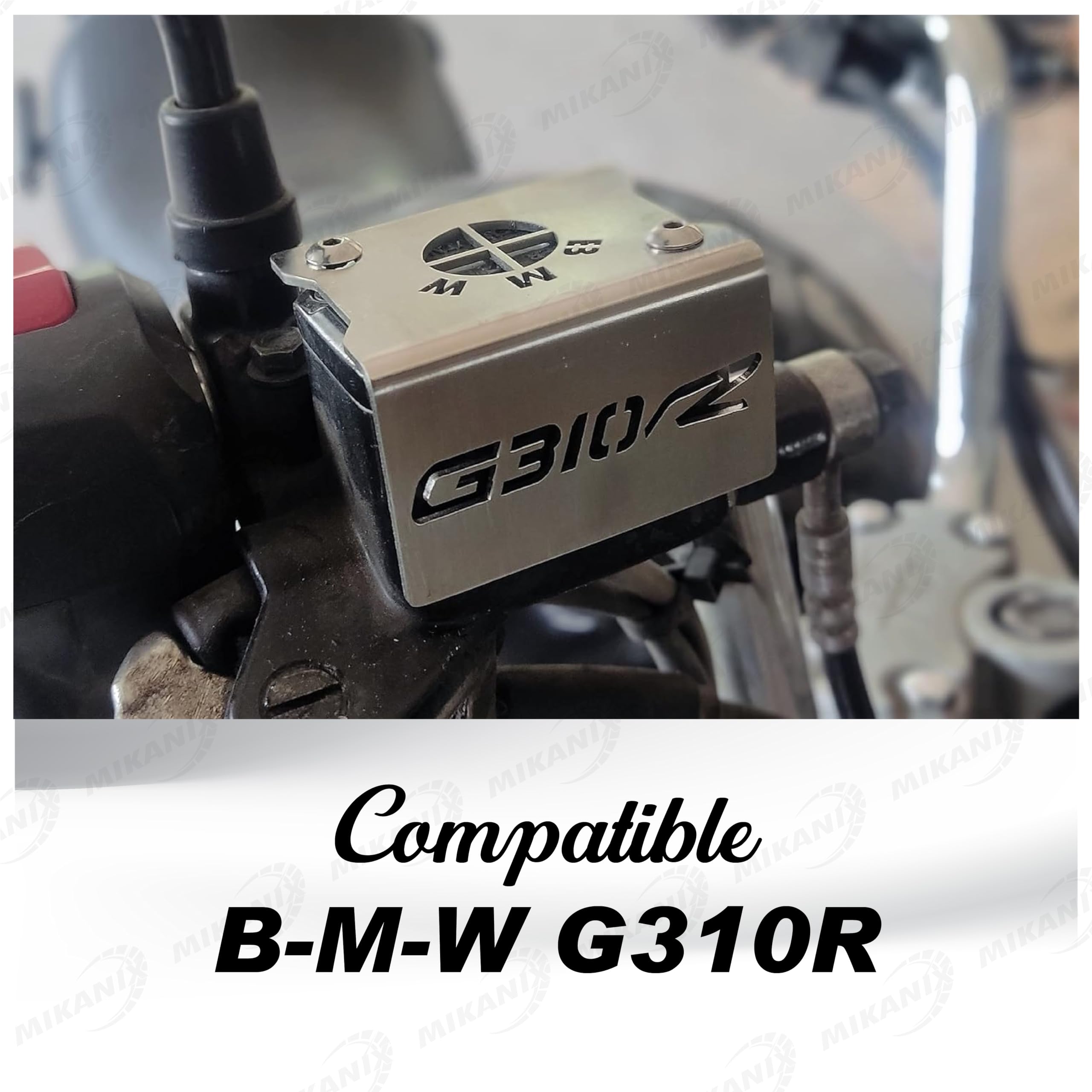 OBEROI'S TRADERS Stainless Steel Disc Brake Fluid Oil Reservoir Cap/Cover Oil Container Guard Compatible with BMW G310 R