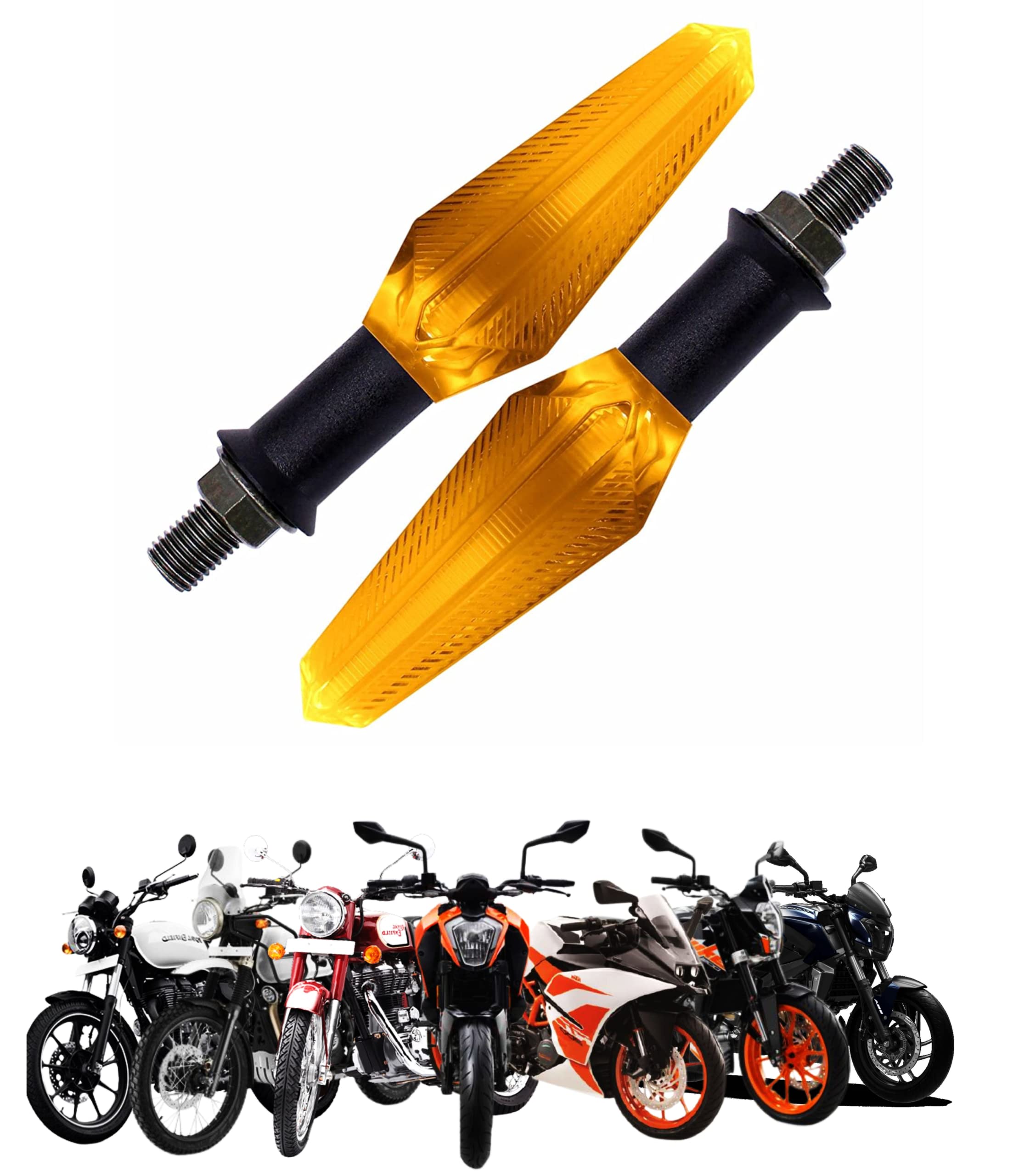 MIKANIX Universal Front, Rear Waterproof Turn Signal Crystal Blinker LED Indicator For All Bikes