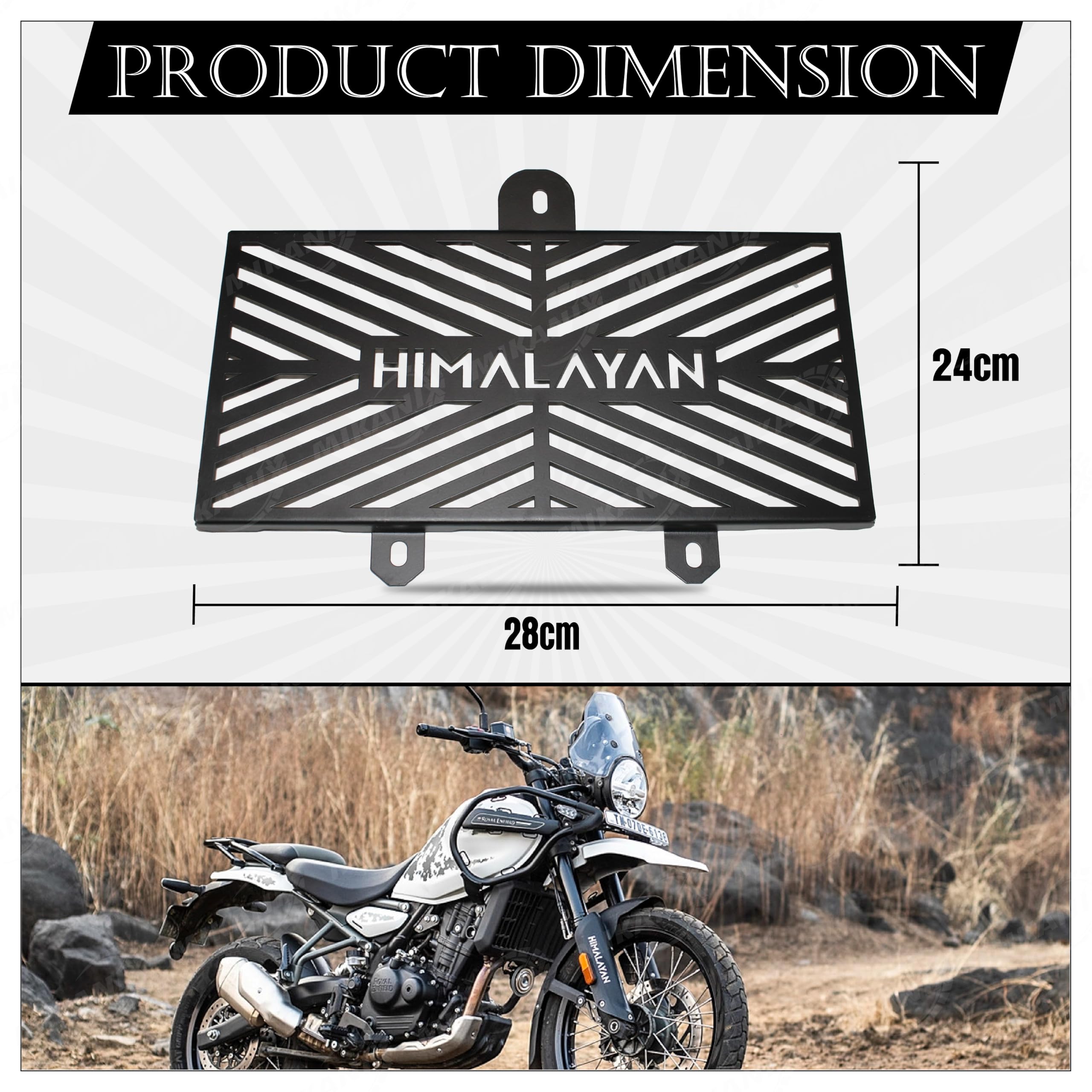 MIKANIX Stainless Steel Bike Radiator Guard Grill Protector Cover For Royal Enfield Himalayan 450