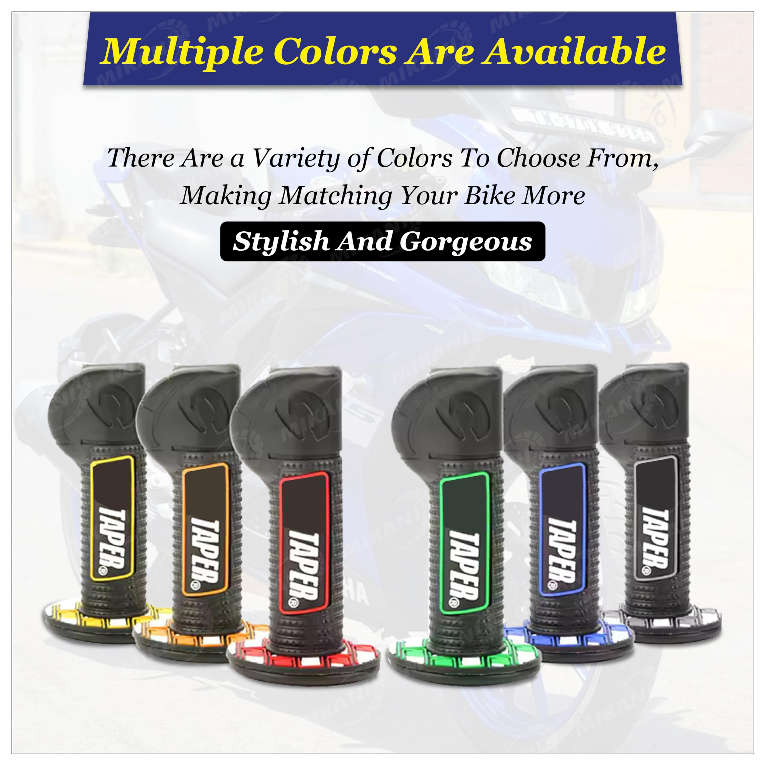 OBEROI'S TRADERS Universal Bike Handlebar Grip Cover with Palm Rest | Non-Slip Rubber Accelerator Grip for Motorcycles, Scooters, Scooty | Dotted Design for Better Control & Comfort (Yellow)