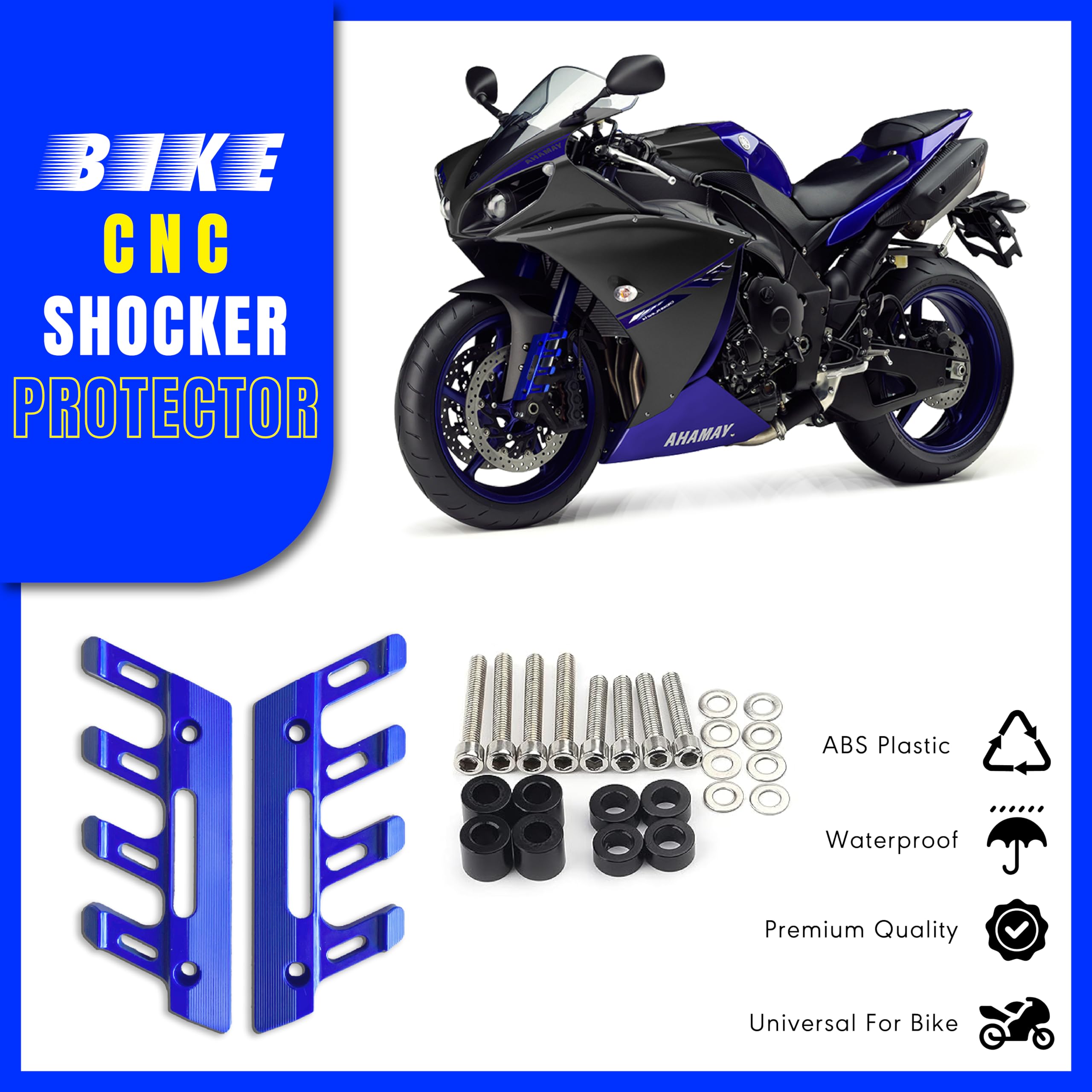 MIKANIX Bike ABS Shocker Protectors | Fork Cover Protector | Front Fender Slider Crash Guard Universal for All Bikes