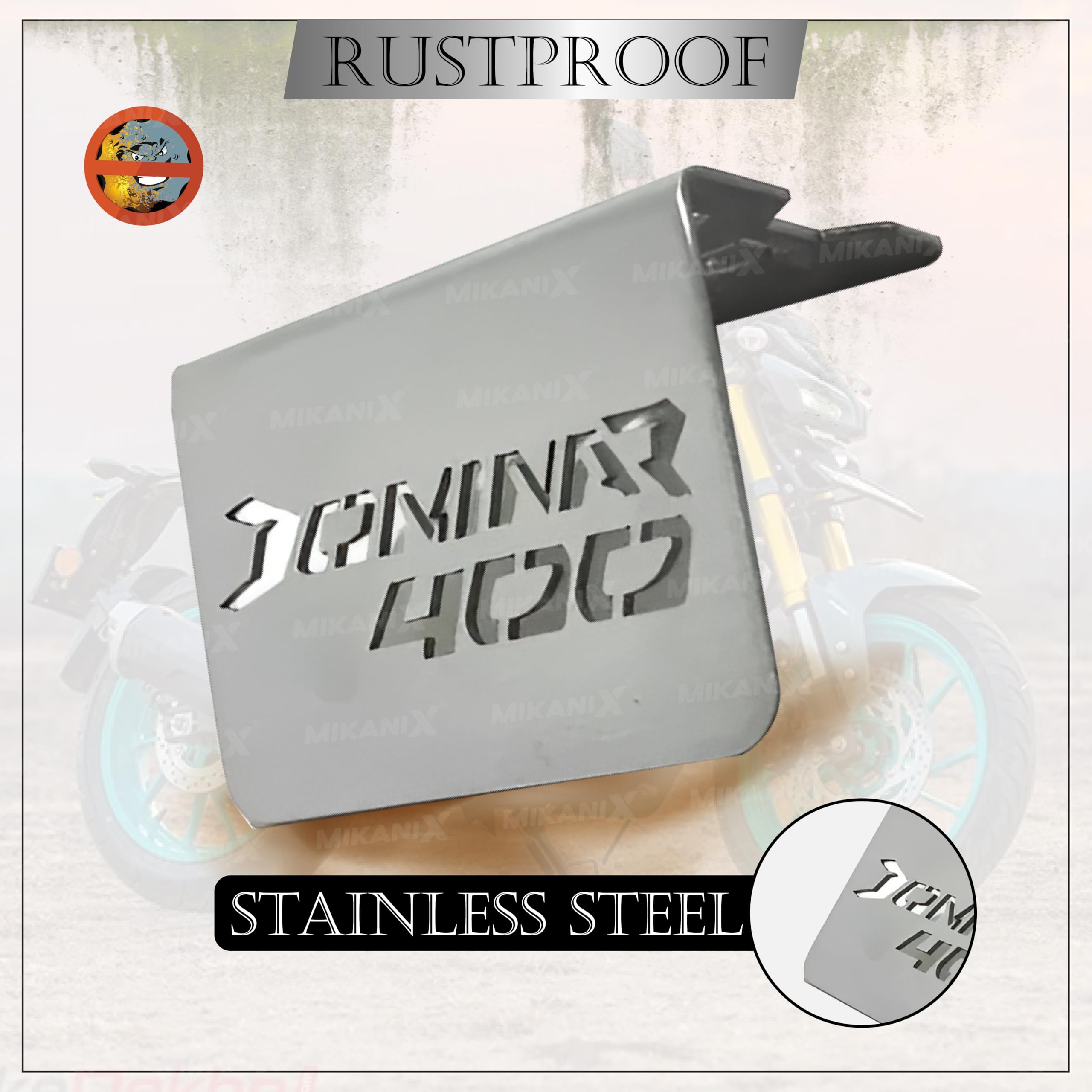 BSO Oberoi's Traders Brushed Stainless Steel Front Disc Brake Master Cylinder Guard For Bajaj Dominar (All Models)