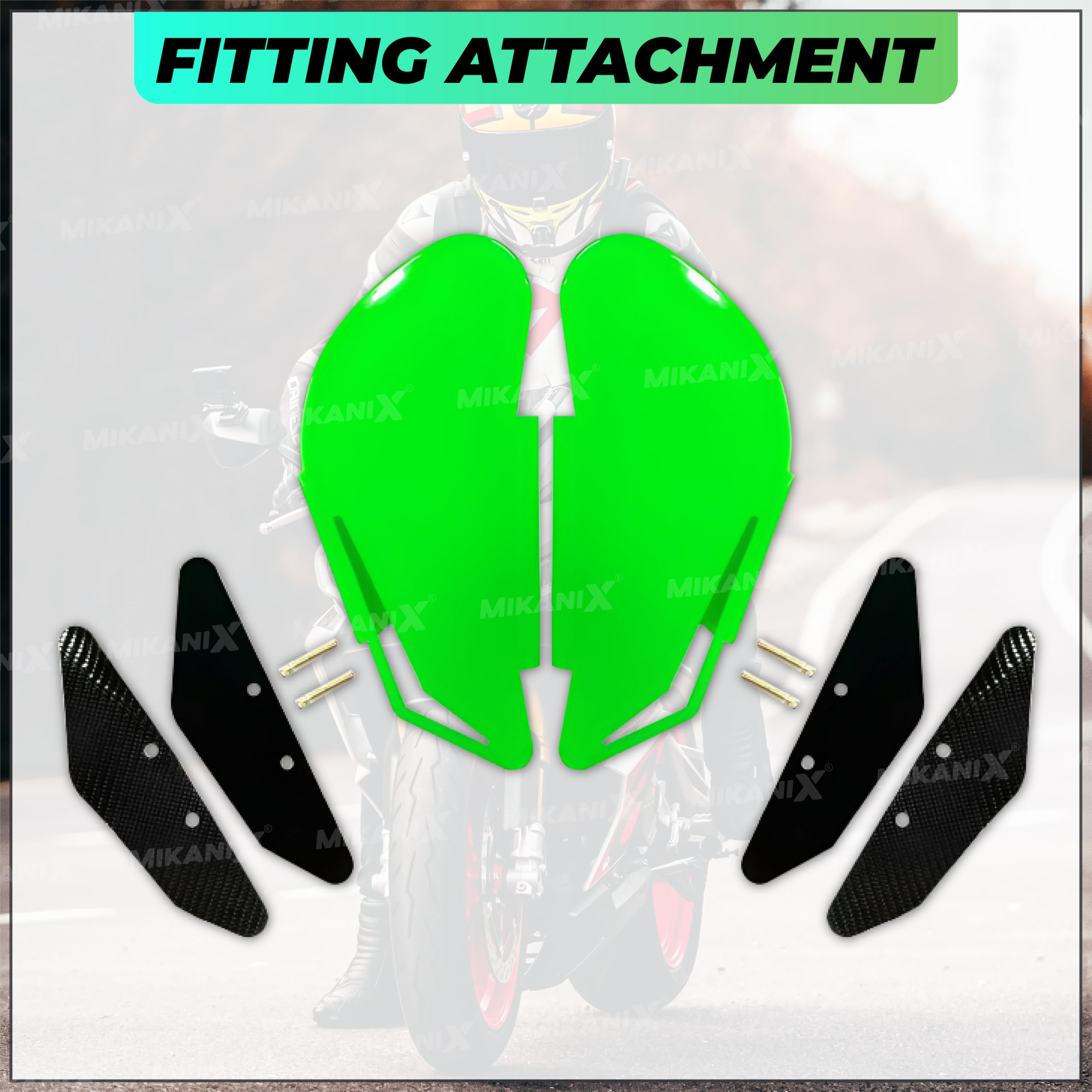 MIKANIX R15 V3 / V4, Ninja, CBR, RR310, KTM RC Bike Side Wings/Winglet Pro Canard Bike Fairing Kit (Pack of 2)