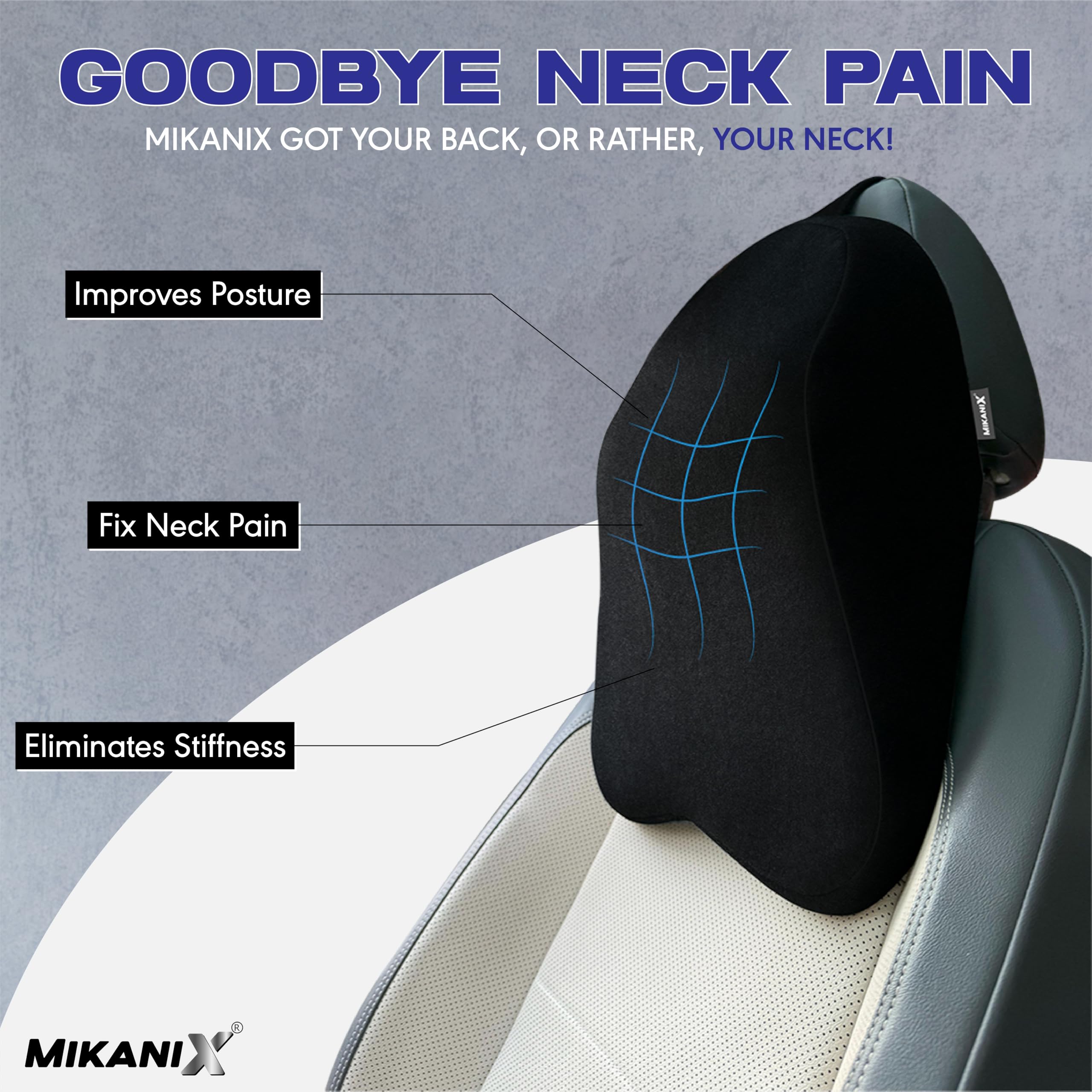 OBEROI'S TRADERS Car Neck Rest Pillow | Seat Cushion | 2 Years Warranty | Ultra Soft Memory Foam for Neck and Cervical Support to Relief Neck Pain & Reduced Tension (Velvet Black (Pack of 1))