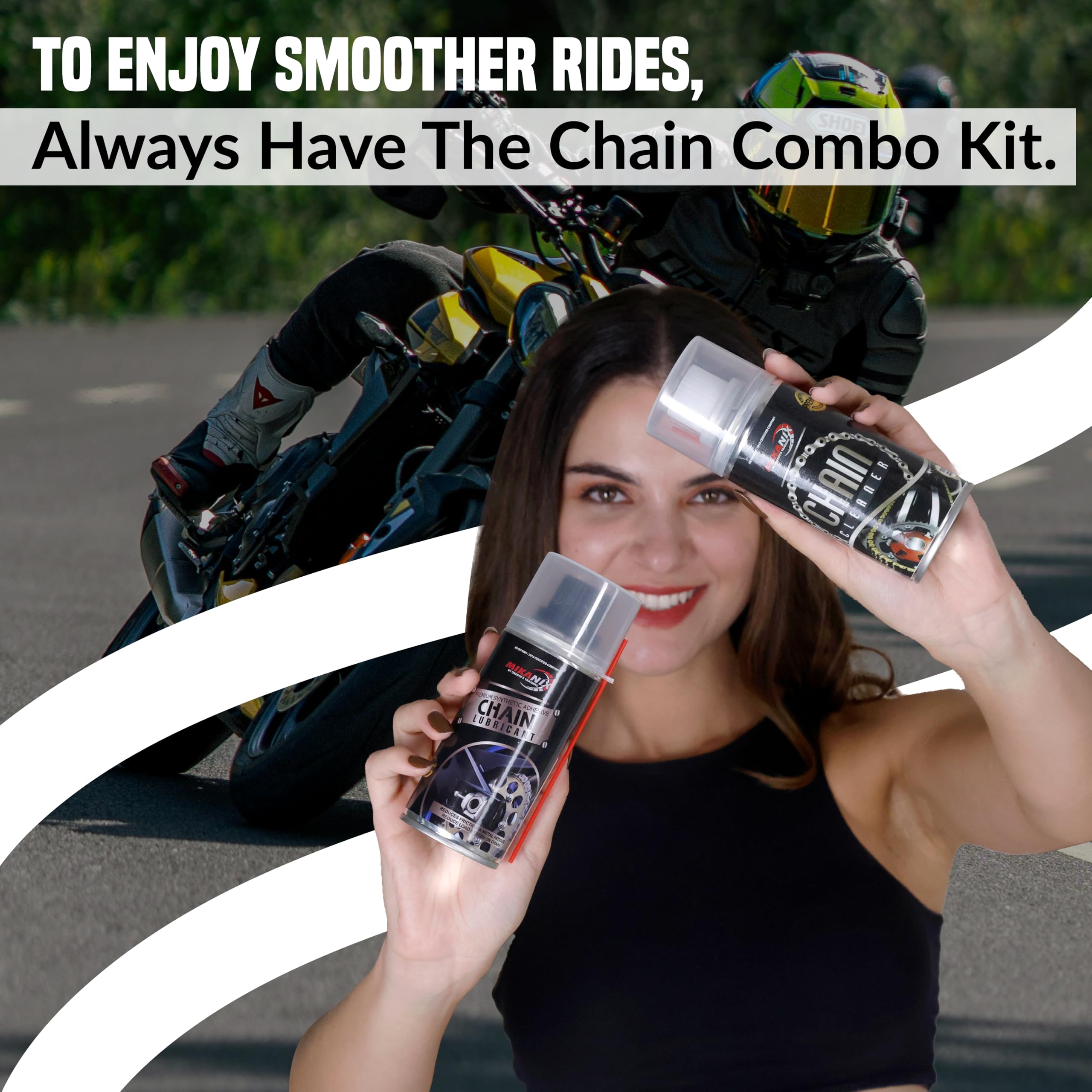 OBEROI'S TRADERS Bike Chain Lubricant and Chain Cleaner Spray With Cleaning Brush For Motorcycle and Bicycle