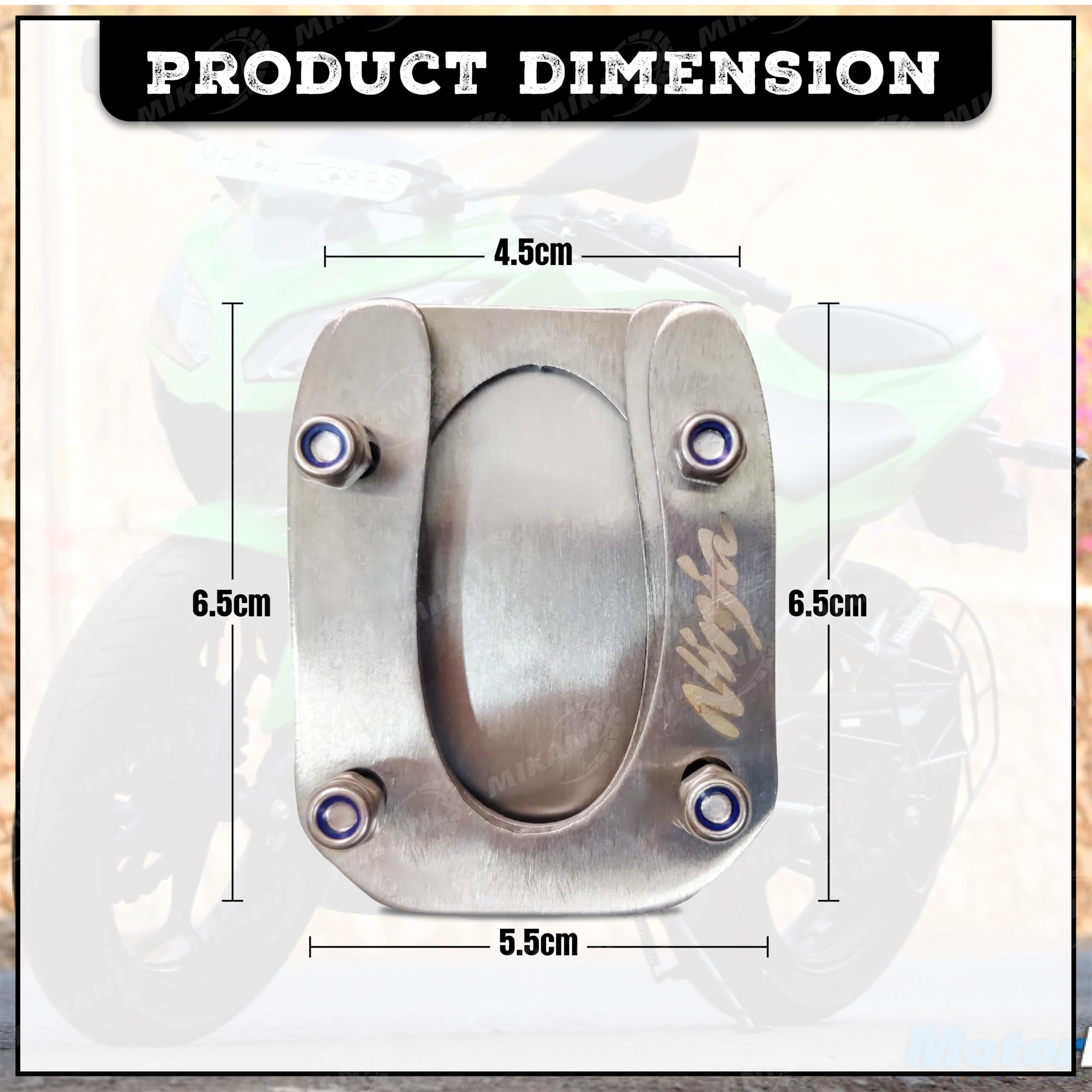 OBEROI'S TRADERS Premium Stainless Steel Side Stand Extender Replacement/Compatible with/for Kawasaki Ninja 300