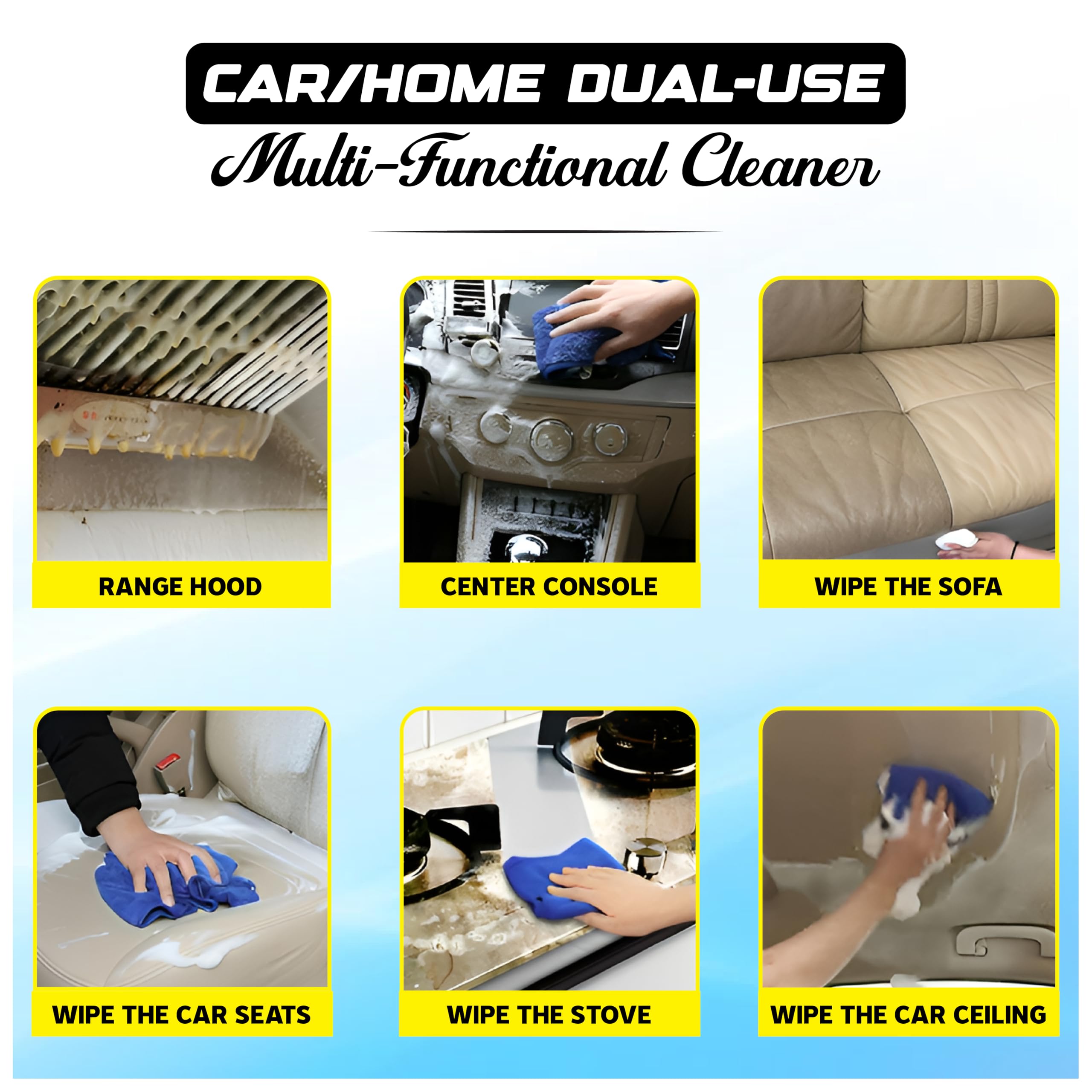 OBEROI'S TRADERS Combo of Multipurpose Foaming Car Interior & Exterior Cleaner Foam Spray For | Car Seat | Dashboard | Shoes | Sofa | Vinyl Rubber | Doors, PU/Leather