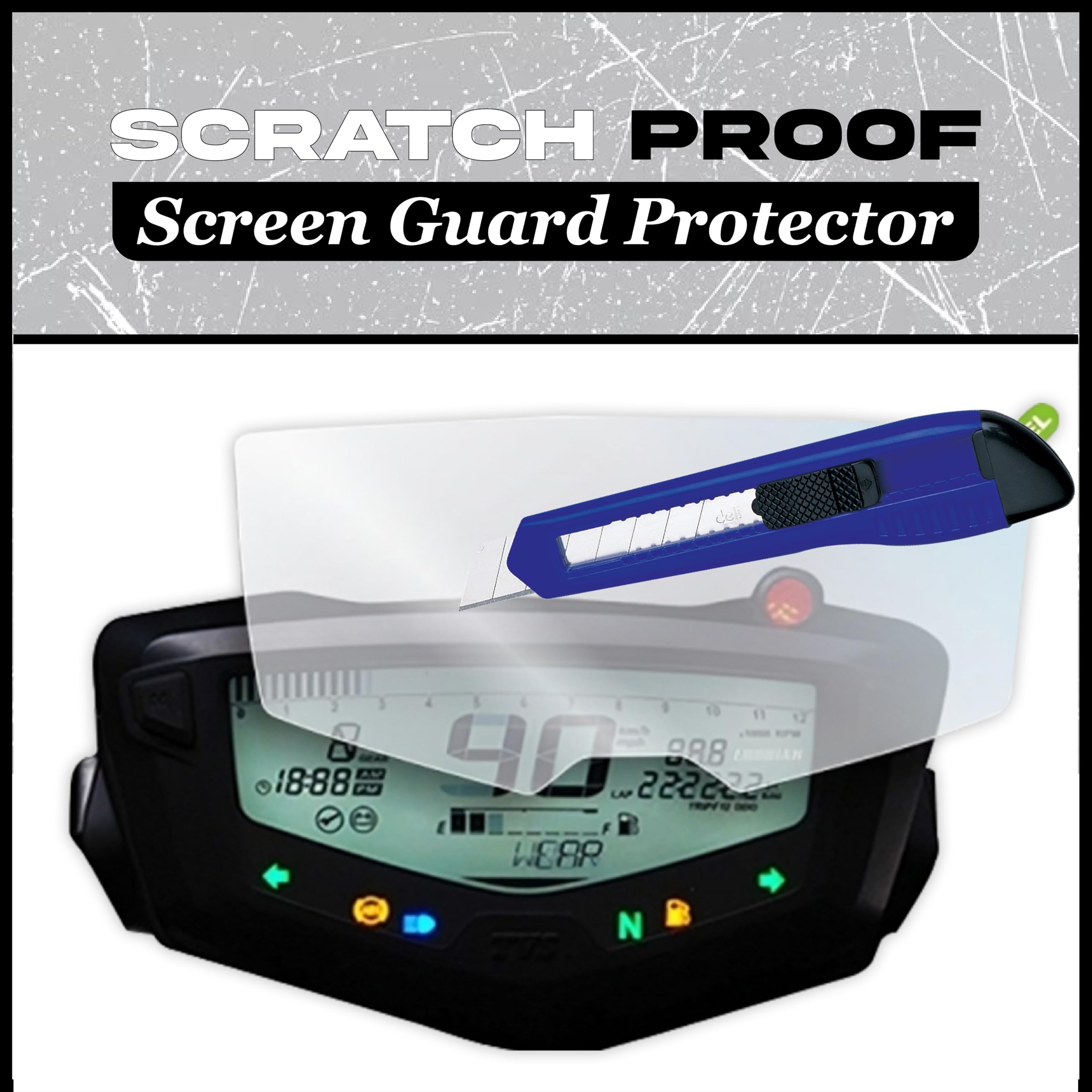 MIKANIX Speedo Meter Display Screen Tempered Glass Guard Anti Scratch Protector Compatible for TVS Apache 160 4V & 200