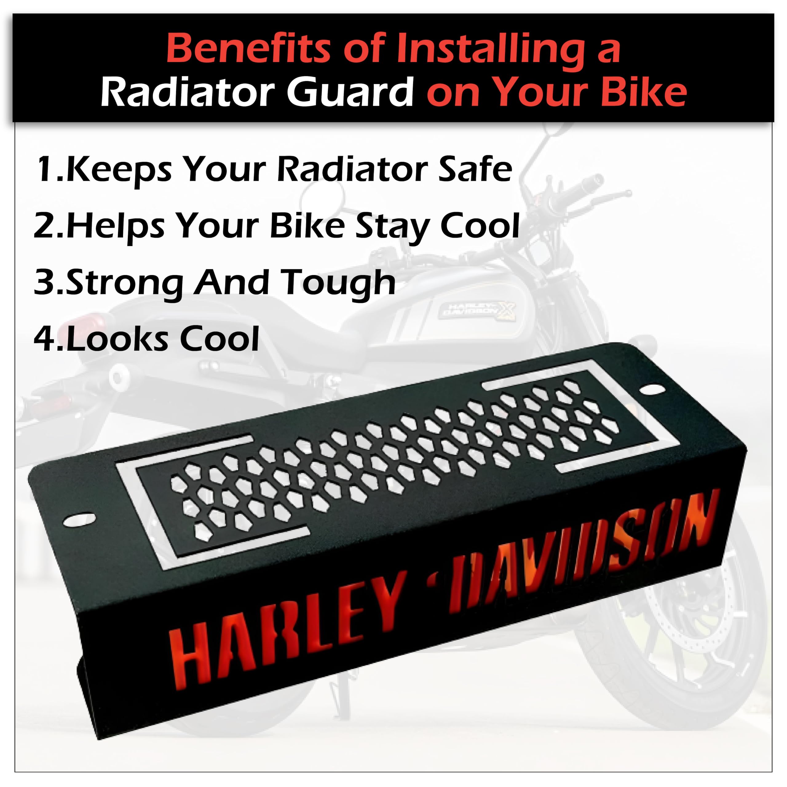 MIKANIX Stainless Steel Bike Radiator Guard Grill Protector Cover Compatible With Harley Davidson X440