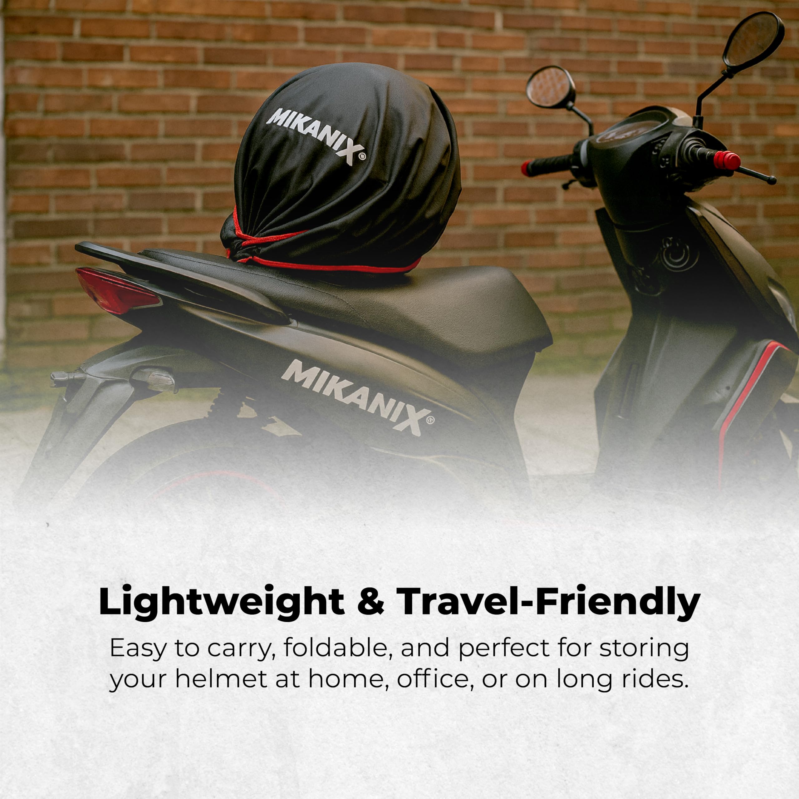 MIKANIX Universal Helmet Cover Bag – Soft Fabric Dustproof Protective Bag for All Helmet Types, Fits Full & Half Face Helmets, Keeps Helmet & Visor Safe, Travel-Friendly